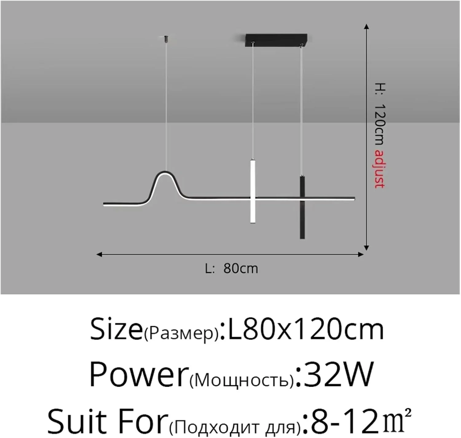 لوسترهای ال ای دی اتاق ناهارخوری مدرن مینیمالیستی نوردیک اتاق خواب چراغ های آویز اتاق ناهارخوری چراغ های روشنایی داخلی نوار بلند ایتالیایی، مدرن، مشکی-3-رنگ_C 80CM