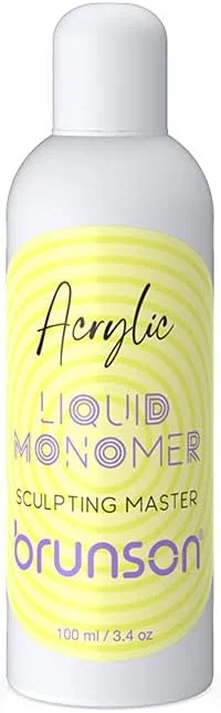 مایع منومر آکریلیک حرفه ای Brunson برای سیستم اکستنشن ناخن پودر آکریلیک سازگار با هر پودر آکریلیک، مایع ناخن آکریلیک منومر بدون EMA و بدون زرد شدن 100 گرم