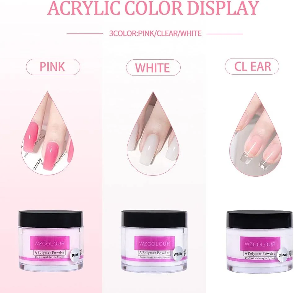 پودر اکریلیک حرفه ای برای کاشت ناخن و ناخن های مصنوعی، 56 گرم/100 میلی لیتر (سفید)