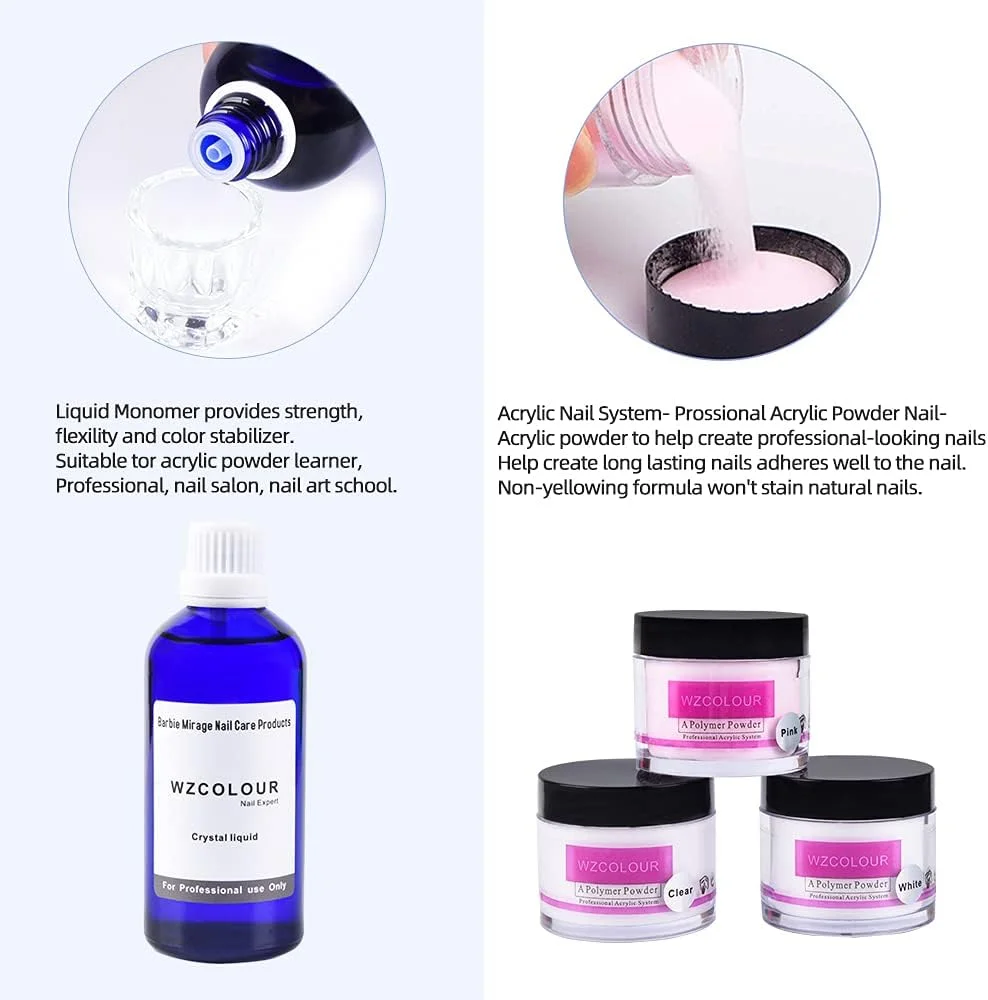 پودر اکریلیک حرفه ای برای کاشت ناخن و ناخن های مصنوعی، 56 گرم/100 میلی لیتر (سفید)