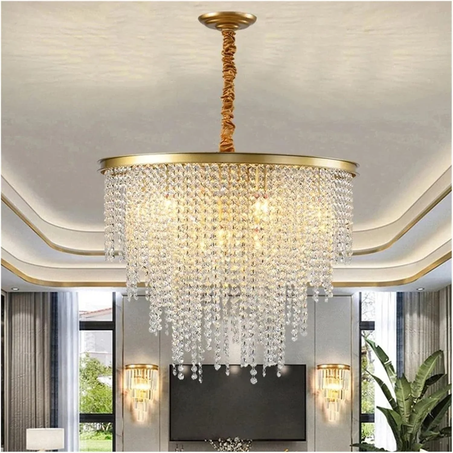 لوستر های کریستالی LED لوکس، چراغ های آویز، روشنایی آویز، مناسب برای دکوراسیون اتاق نشیمن، آشپزخانه، جزیره، هتل، رستوران، لامپ های دکوری مدرن، طلایی - سفید گرم - قطر 60 سانتی متر لوستر های کریستالی LED لوکس، چراغ های آویز، روشنایی آویز، مناسب برای دکوراسیون اتاق نشیمن، آشپزخانه، جزیره، هتل، رستوران، لامپ های دکوری مدرن، طلایی - سفید گرم - قطر 60 سانتی متر