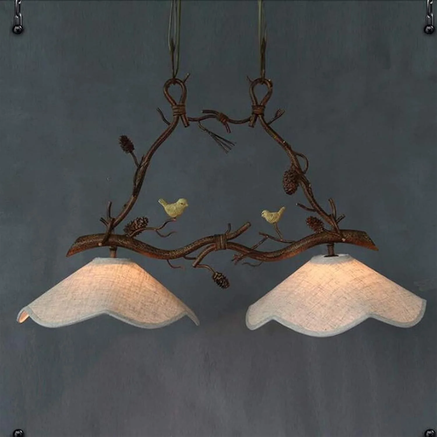 لوستر دو شاخه با پایه چراغ، تزیین شاخه پرنده، مناسب کافه، رستوران، بار، جنس آهن و رزین، رمانتیک لوستر دو شاخه با پایه چراغ، تزیین شاخه پرنده، مناسب کافه، رستوران، بار، جنس آهن و رزین، رمانتیک