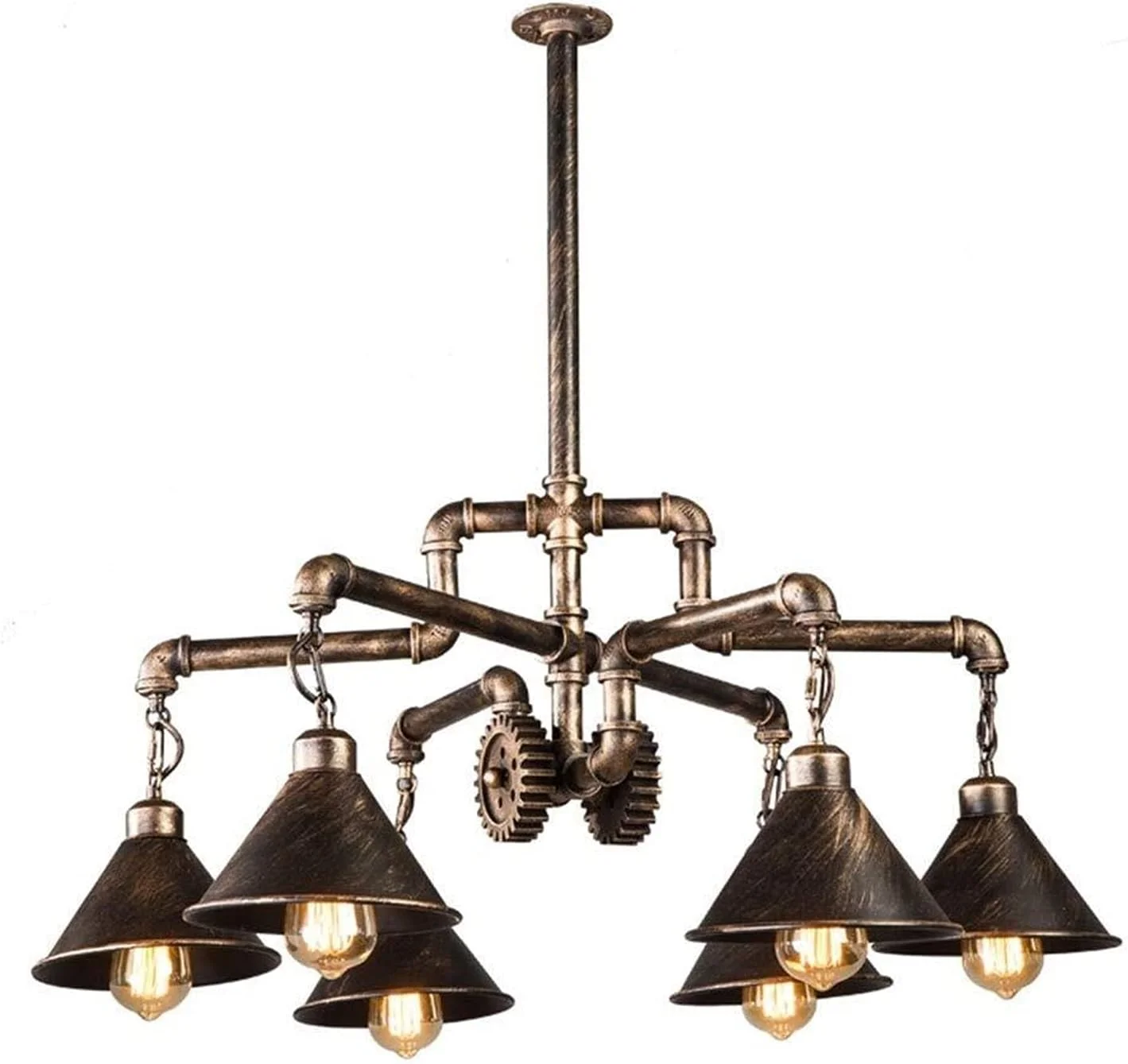 لوستر چند شاخه طرح صنعتی رترو، جنس آهن، مناسب دکوراسیون، طراحی خلاقانه لوله آب، مناسب فروشگاه لباس، کتابفروشی و رستوران لوستر چند شاخه طرح صنعتی رترو، جنس آهن، مناسب دکوراسیون، طراحی خلاقانه لوله آب، مناسب فروشگاه لباس، کتابفروشی و رستوران