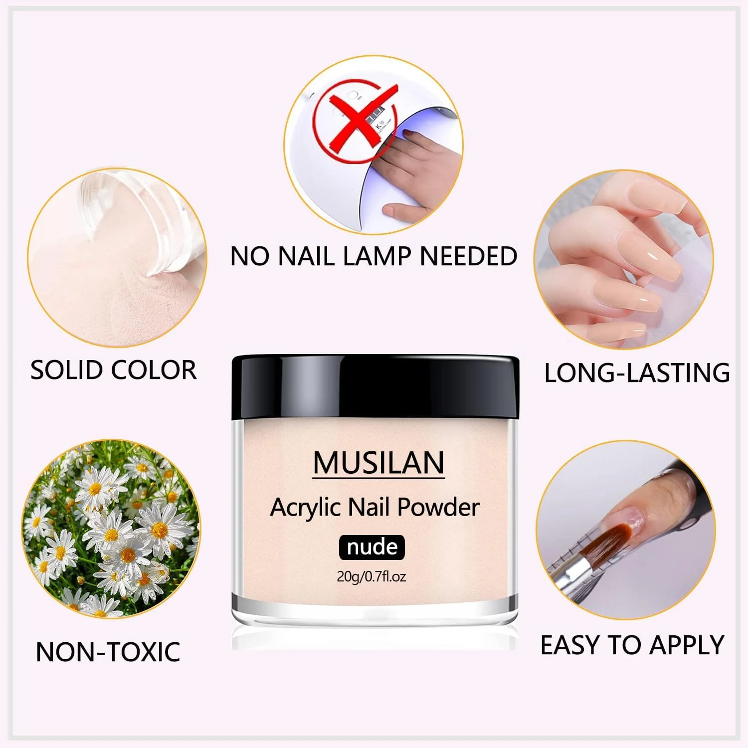 پودر اکریلیک ناخن MUSILAN به همراه فرم ناخن، 20 گرم پودر اکریلیک حرفه ای برهنه برای اکستنشن ناخن های اکریلیک بدون نیاز به لامپ ناخن، پودر پلیمری اکریلیک سه بعدی هنر ناخن، کار با مایع اکریلیک مونومر پودر اکریلیک ناخن MUSILAN به همراه فرم ناخن، 20 گرم پودر اکریلیک حرفه ای برهنه برای اکستنشن ناخن های اکریلیک بدون نیاز به لامپ ناخن، پودر پلیمری اکریلیک سه بعدی هنر ناخن، کار با مایع اکریلیک مونومر