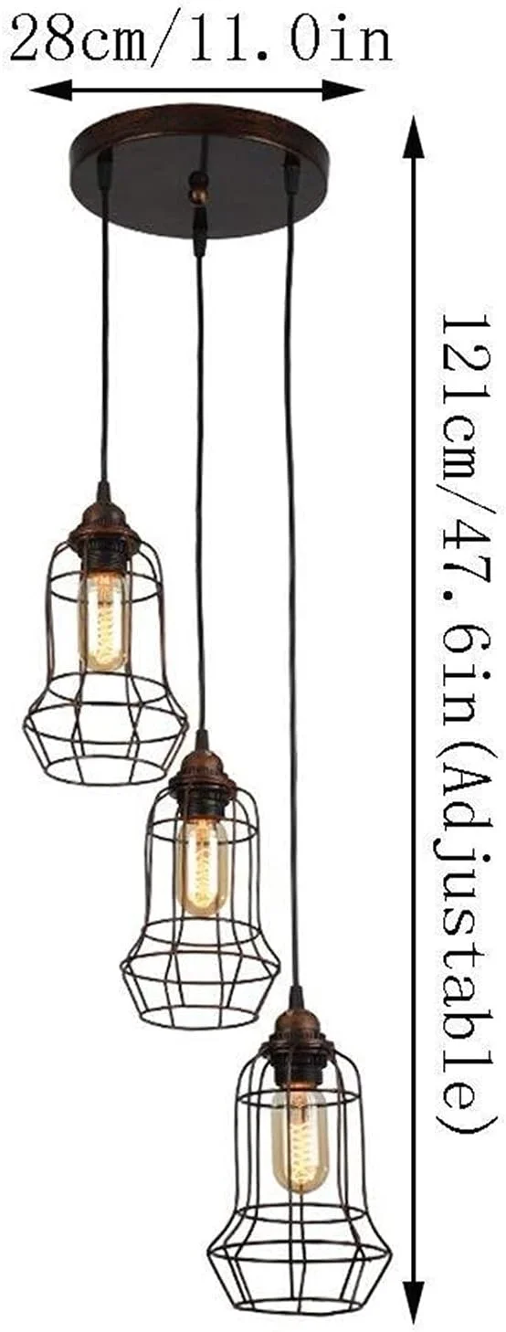 لوسترهای آهنی قدیمی، 3 چراغ صنعتی عتیقه LED بار راهرو لوستر تزئینی چراغ های سقفی کافه آمریکایی فروشگاه لباس میز ناهار خوری چراغ آویز لوسترهای آهنی قدیمی، 3 چراغ صنعتی عتیقه LED بار راهرو لوستر تزئینی چراغ های سقفی کافه آمریکایی فروشگاه لباس میز ناهار خوری چراغ آویز