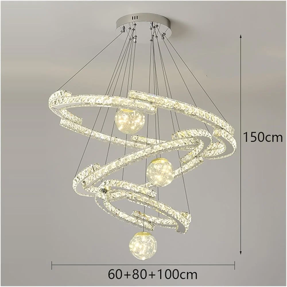 لوستر مدرن کروم آویز کریستالی، لوستر 3 حلقه ای آویز، چراغ سقفی کریستالی آویز قابل تنظیم برای لوستر اتاق نشیمن لوستر مدرن کروم آویز کریستالی، لوستر 3 حلقه ای آویز، چراغ سقفی کریستالی آویز قابل تنظیم برای لوستر اتاق نشیمن