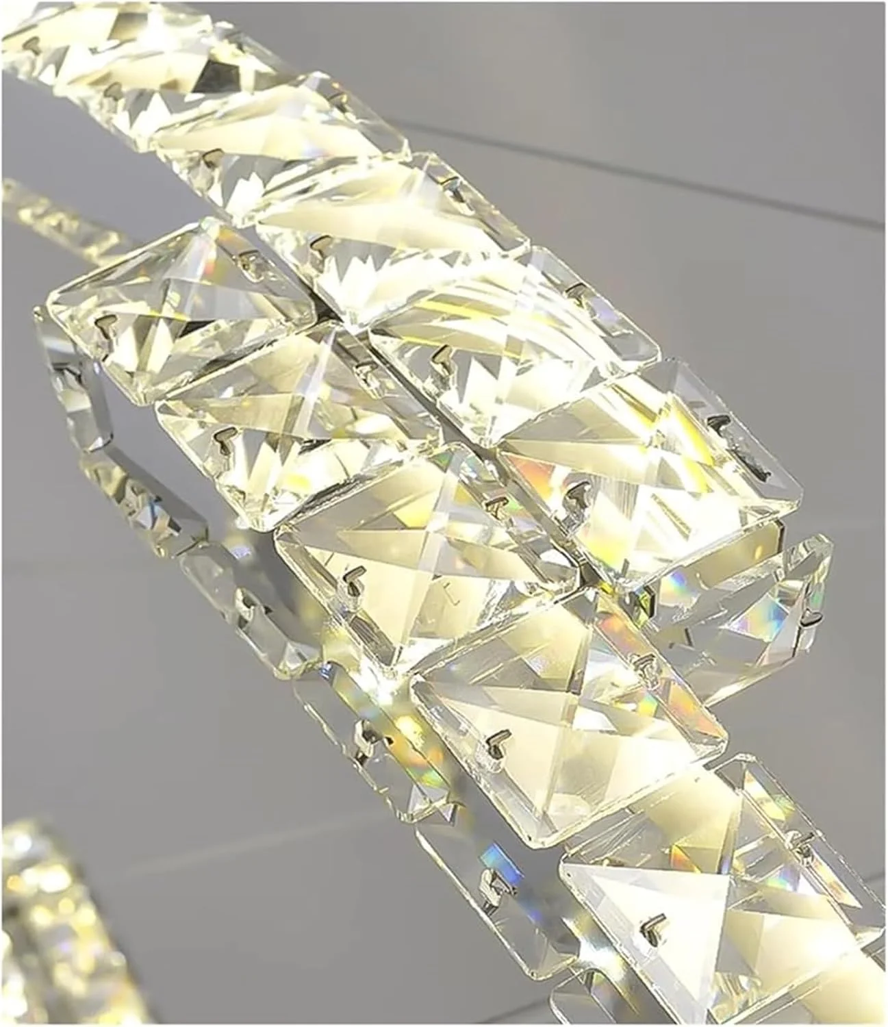 لوستر مدرن کروم آویز کریستالی 3 حلقه ای، چراغ آویز کریستالی قابل تنظیم برای لوستر اتاق نشیمن لوستر مدرن کروم آویز کریستالی 3 حلقه ای، چراغ آویز کریستالی قابل تنظیم برای لوستر اتاق نشیمن