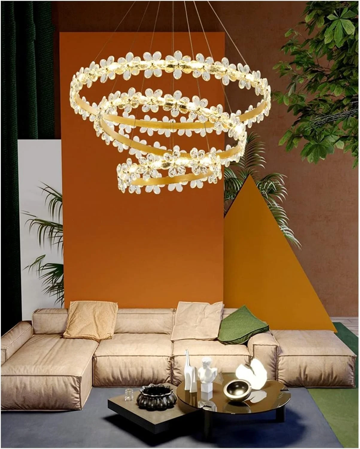 لوستر ال ای دی، لوستر کریستالی روشنایی قهوه ای طلایی ال ای دی سازگار با اتاق خواب، ناهار خوری، اتاق نشیمن، دکور لوستر سقفی آویز، دکور مدرن، طلایی سفید سرد-D406080 لوستر ال ای دی، لوستر کریستالی روشنایی قهوه ای طلایی ال ای دی سازگار با اتاق خواب، ناهار خوری، اتاق نشیمن، دکور لوستر سقفی آویز، دکور مدرن، طلایی سفید سرد-D406080