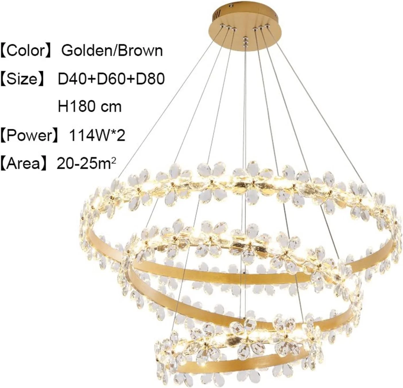 لوستر ال ای دی، لوستر کریستالی روشنایی قهوه ای طلایی ال ای دی سازگار با اتاق خواب، ناهار خوری، اتاق نشیمن، دکور لوستر سقفی، آویز لوستر، دکور مدرن، طلایی-سفید گرم-D406080 لوستر ال ای دی، لوستر کریستالی روشنایی قهوه ای طلایی ال ای دی سازگار با اتاق خواب، ناهار خوری، اتاق نشیمن، دکور لوستر سقفی، آویز لوستر، دکور مدرن، طلایی-سفید گرم-D406080