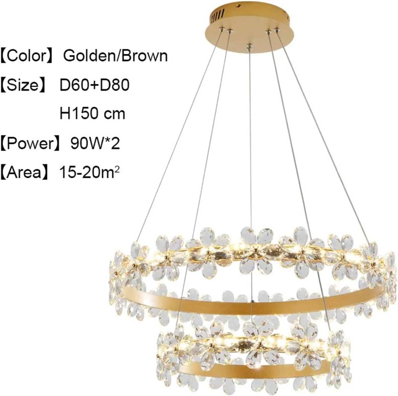 لوسترهای ال ای دی، روشنایی لوستر کریستالی قهوه ای طلایی ال ای دی سازگار با اتاق خواب، ناهارخوری، اتاق نشیمن، لوستر سقفی دکوری، آویز درخشان، دکور مدرن، قهوه ای سفید سرد-D6080 لوسترهای ال ای دی، روشنایی لوستر کریستالی قهوه ای طلایی ال ای دی سازگار با اتاق خواب، ناهارخوری، اتاق نشیمن، لوستر سقفی دکوری، آویز درخشان، دکور مدرن، قهوه ای سفید سرد-D6080