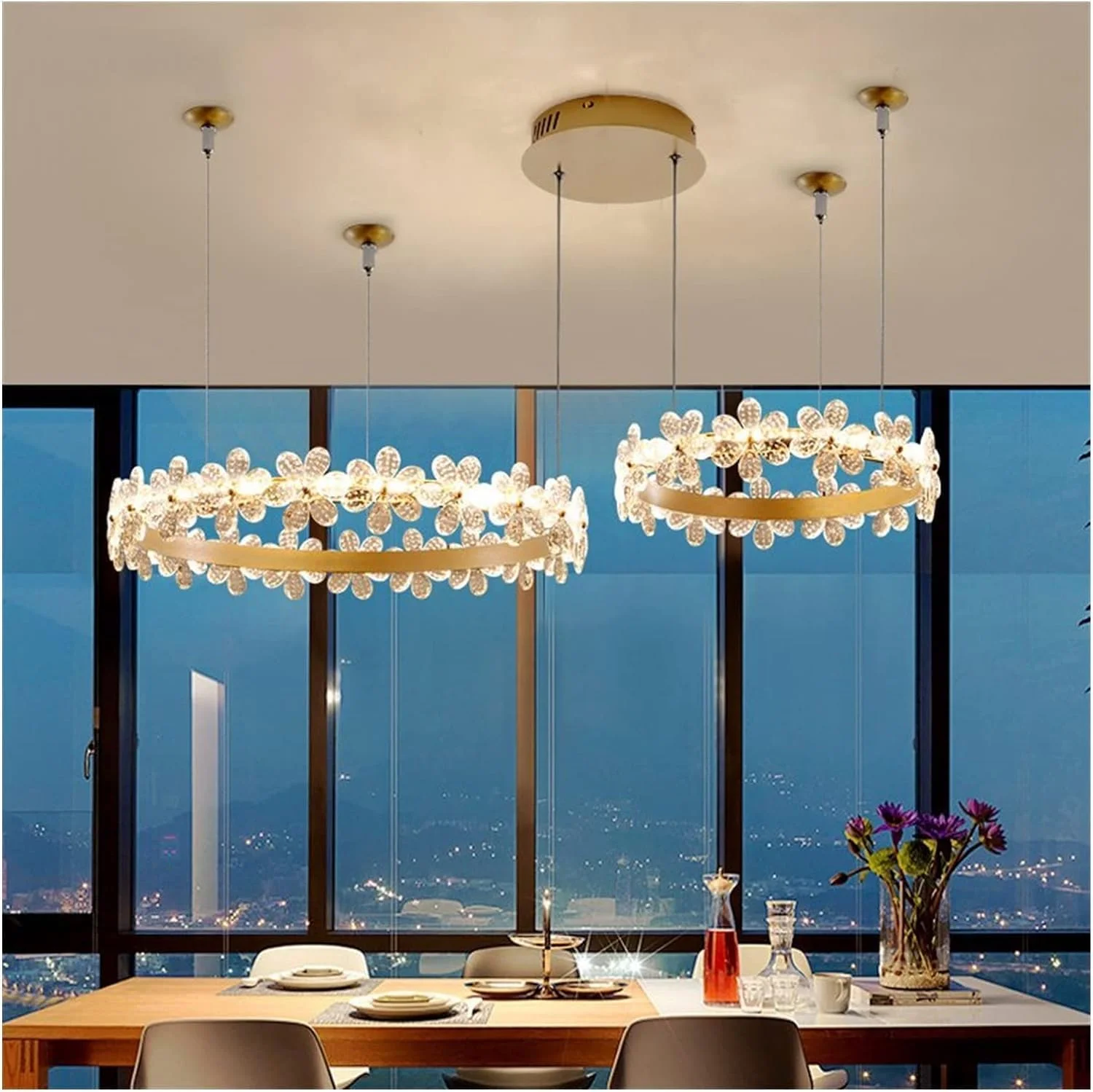 لوسترهای ال ای دی مدرن طلایی مناسب اتاق نشیمن، لوستر آویز کریستالی سازگار با اتاق خواب و آشپزخانه، لامپ های اتاق نشیمن، طلایی d60-80cm - Dimmable لوسترهای ال ای دی مدرن طلایی مناسب اتاق نشیمن، لوستر آویز کریستالی سازگار با اتاق خواب و آشپزخانه، لامپ های اتاق نشیمن، طلایی d60-80cm - Dimmable