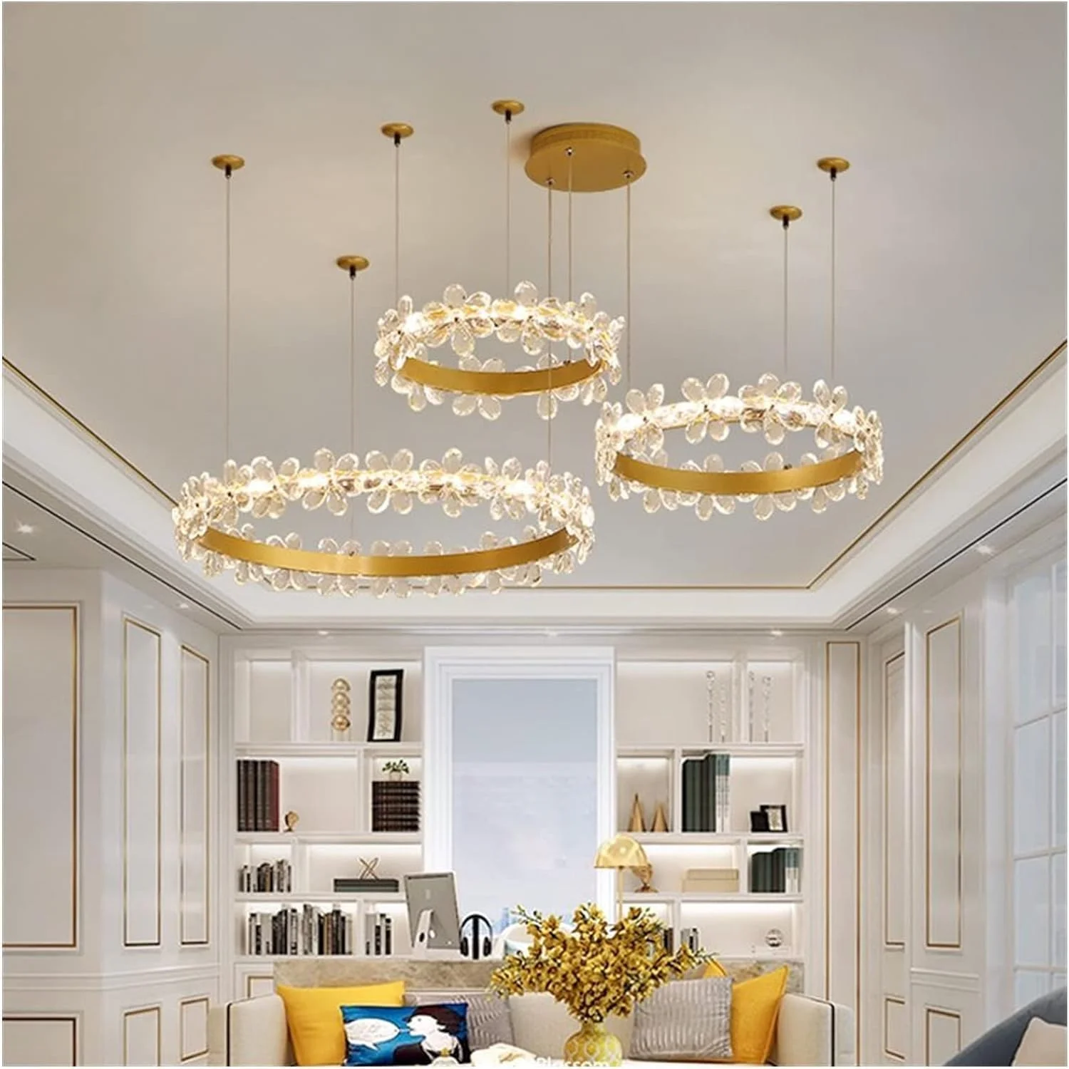 لوسترهای ال ای دی مدرن طلایی مناسب اتاق نشیمن، لوستر آویز کریستالی سازگار با اتاق خواب و آشپزخانه، لامپ های اتاق نشیمن، طلایی d40-60-80cm-سفید یخی لوسترهای ال ای دی مدرن طلایی مناسب اتاق نشیمن، لوستر آویز کریستالی سازگار با اتاق خواب و آشپزخانه، لامپ های اتاق نشیمن، طلایی d40-60-80cm-سفید یخی