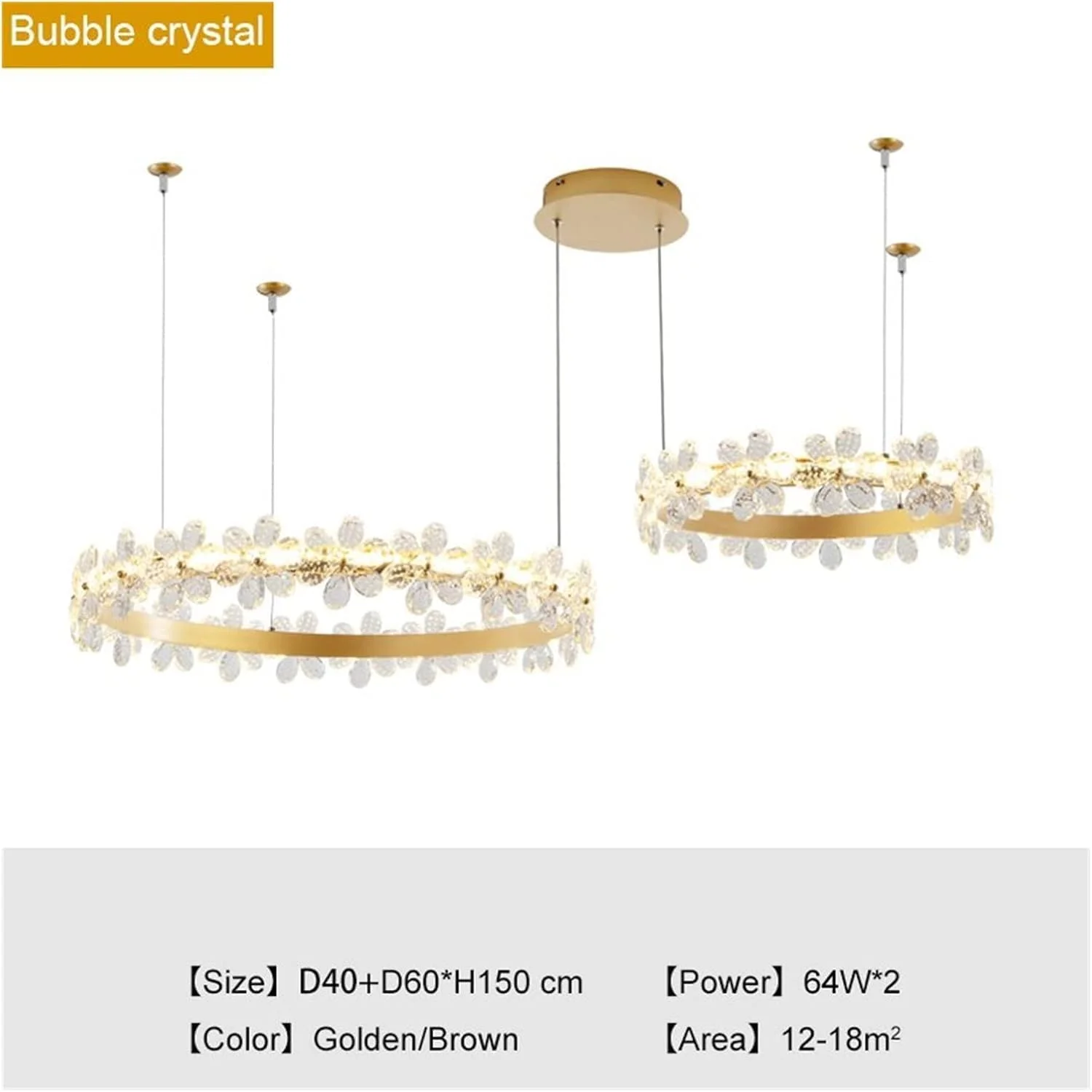 لوسترهای ال ای دی مدرن طلایی مناسب اتاق نشیمن، لوستر آویز کریستالی سازگار با اتاق خواب و آشپزخانه، رنگ قهوه ای، قطر 40-60 سانتی متر، نور سفید گرم لوسترهای ال ای دی مدرن طلایی مناسب اتاق نشیمن، لوستر آویز کریستالی سازگار با اتاق خواب و آشپزخانه، رنگ قهوه ای، قطر 40-60 سانتی متر، نور سفید گرم