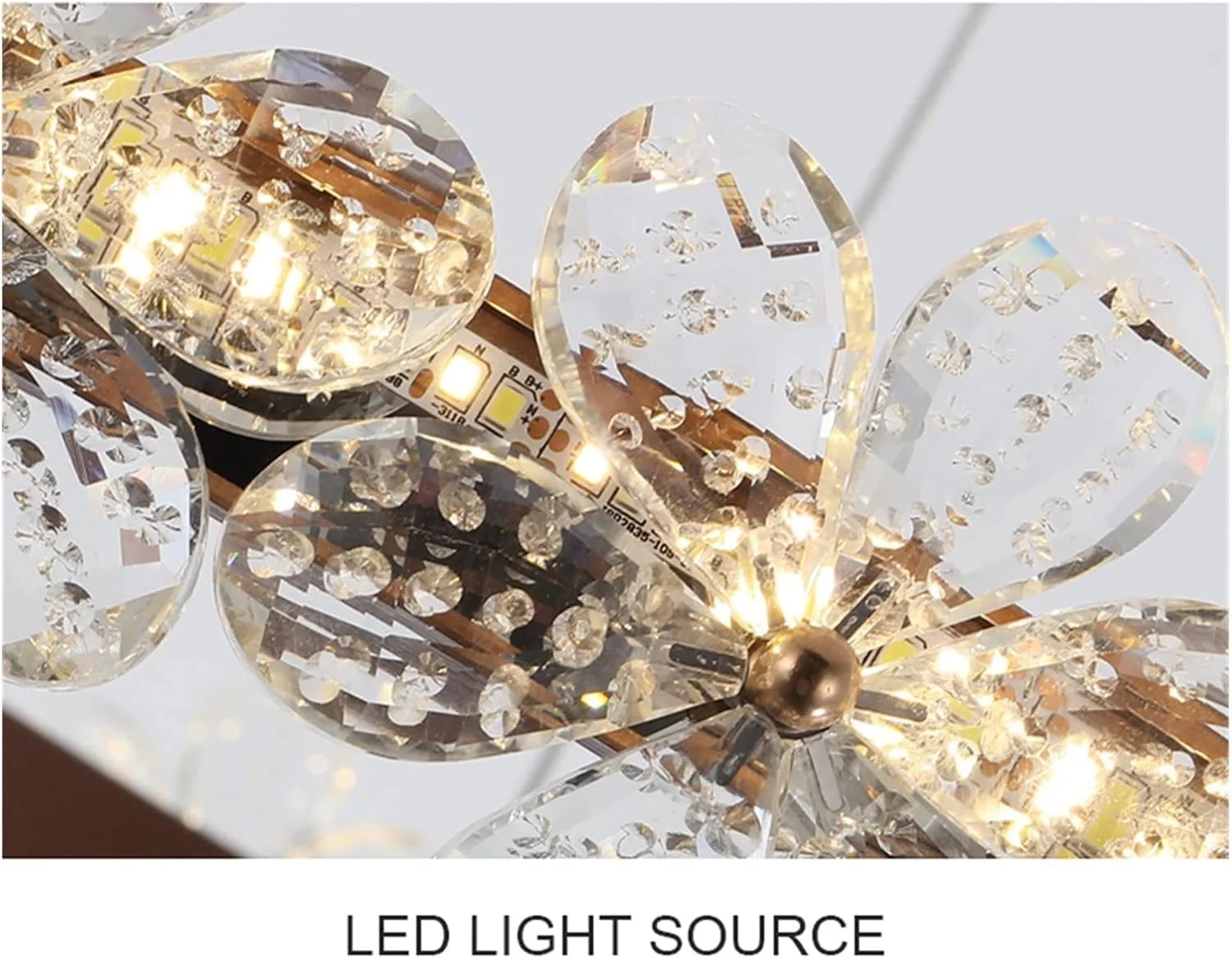 لوسترهای ال ای دی مدرن طلایی مناسب اتاق نشیمن، لوستر آویز کریستالی سازگار با اتاق خواب و آشپزخانه، قهوه ای d40-60cm - Dimmable لوسترهای ال ای دی مدرن طلایی مناسب اتاق نشیمن، لوستر آویز کریستالی سازگار با اتاق خواب و آشپزخانه، قهوه ای d40-60cm - Dimmable