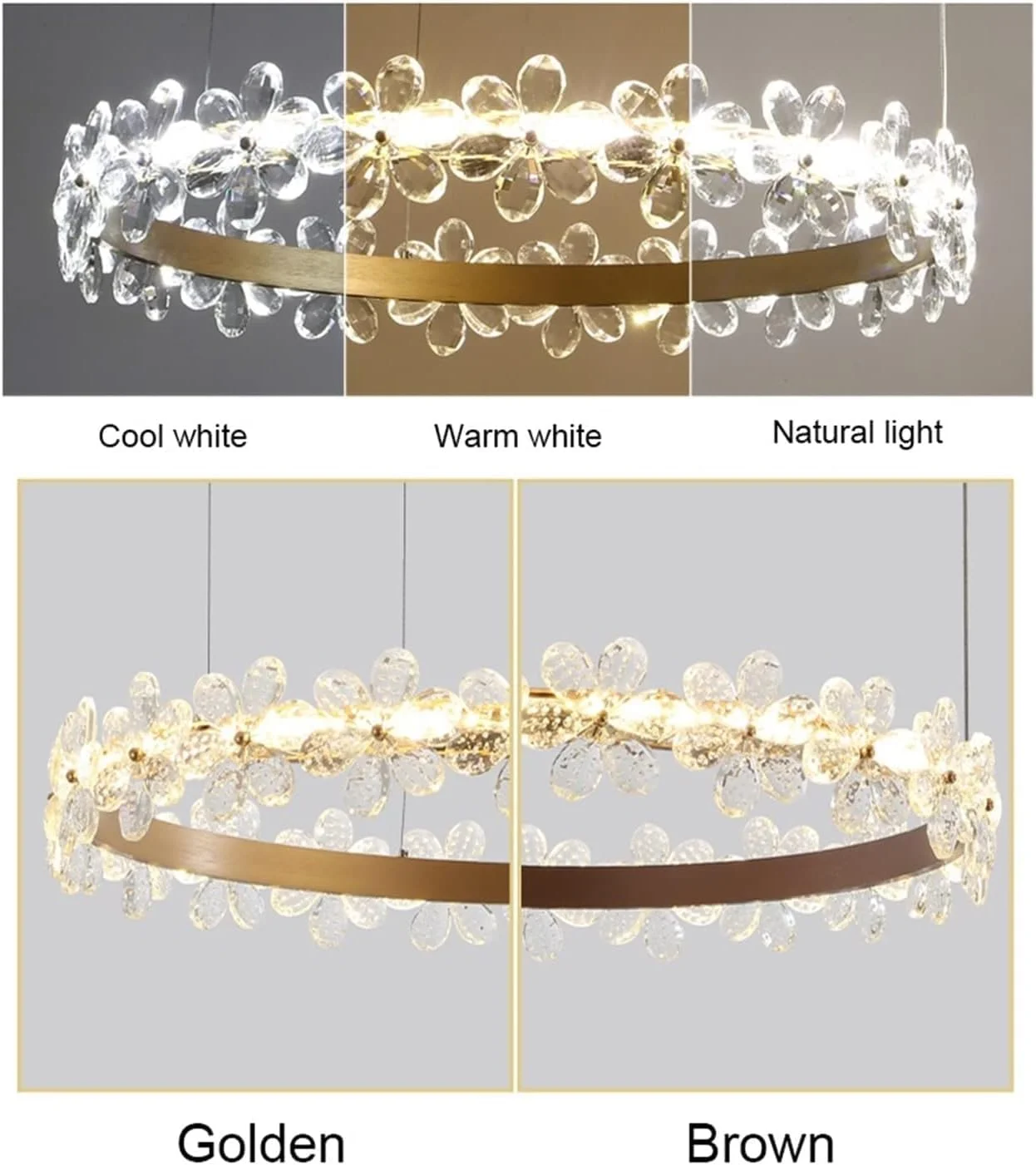 لوسترهای ال ای دی مدرن طلایی مناسب اتاق نشیمن، لوستر آویز کریستالی سازگار با اتاق خواب و آشپزخانه، لامپ های اتاق نشیمن، قهوه ای d30-40-60cm - دیمر پذیر لوسترهای ال ای دی مدرن طلایی مناسب اتاق نشیمن، لوستر آویز کریستالی سازگار با اتاق خواب و آشپزخانه، لامپ های اتاق نشیمن، قهوه ای d30-40-60cm - دیمر پذیر