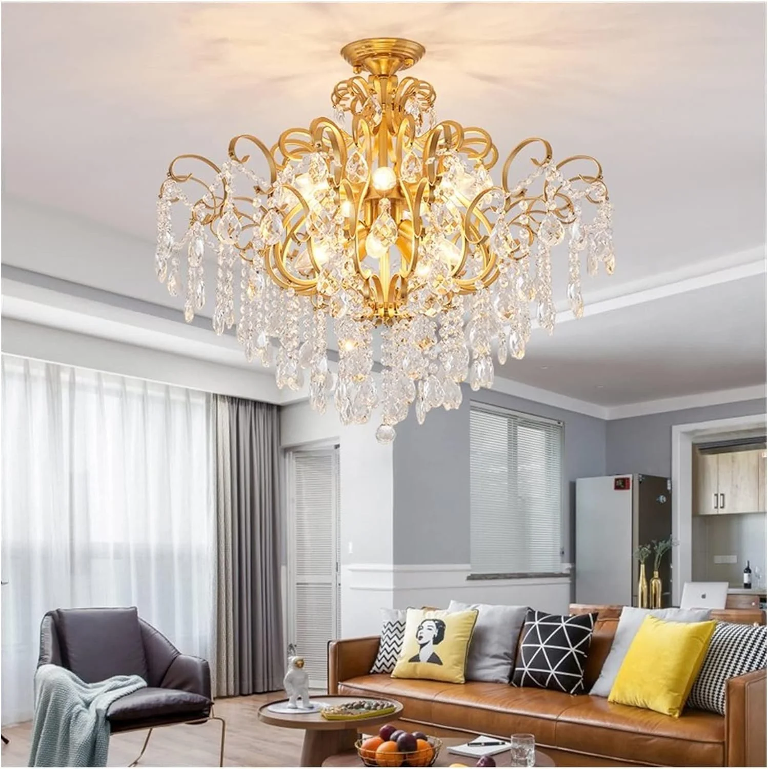 لوسترهای ال ای دی، چراغ های سقفی لامپ کریستالی طلایی سازگار با اتاق نشیمن آشپزخانه میز ناهار خوری اتاق راهرو نور سقفی ال ای دی مدرن، دکور مدرن، 8 چراغ لوسترهای ال ای دی، چراغ های سقفی لامپ کریستالی طلایی سازگار با اتاق نشیمن آشپزخانه میز ناهار خوری اتاق راهرو نور سقفی ال ای دی مدرن، دکور مدرن، 8 چراغ