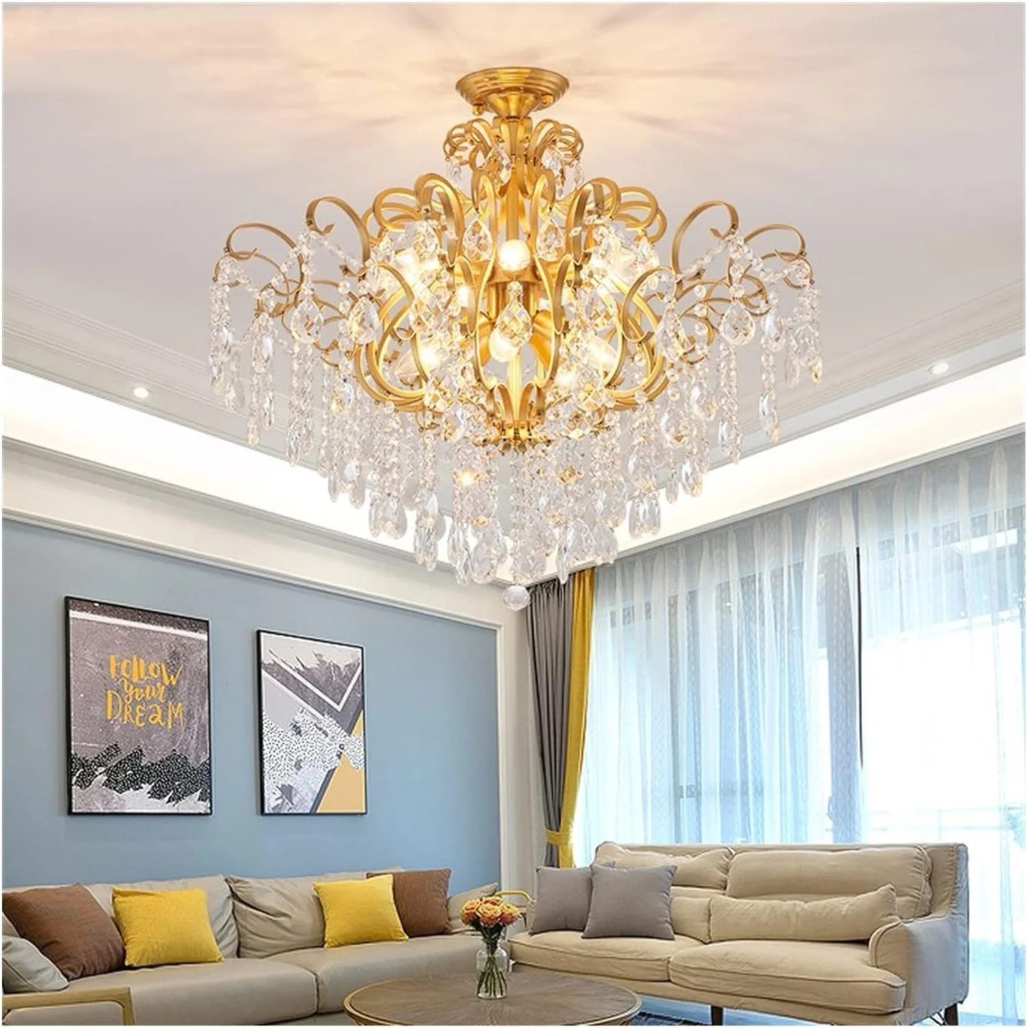 لوسترهای ال ای دی، چراغ های سقفی لامپ کریستالی طلایی سازگار با اتاق نشیمن آشپزخانه میز ناهار خوری اتاق راهرو نور سقفی ال ای دی مدرن، دکور مدرن، 8 چراغ لوسترهای ال ای دی، چراغ های سقفی لامپ کریستالی طلایی سازگار با اتاق نشیمن آشپزخانه میز ناهار خوری اتاق راهرو نور سقفی ال ای دی مدرن، دکور مدرن، 8 چراغ