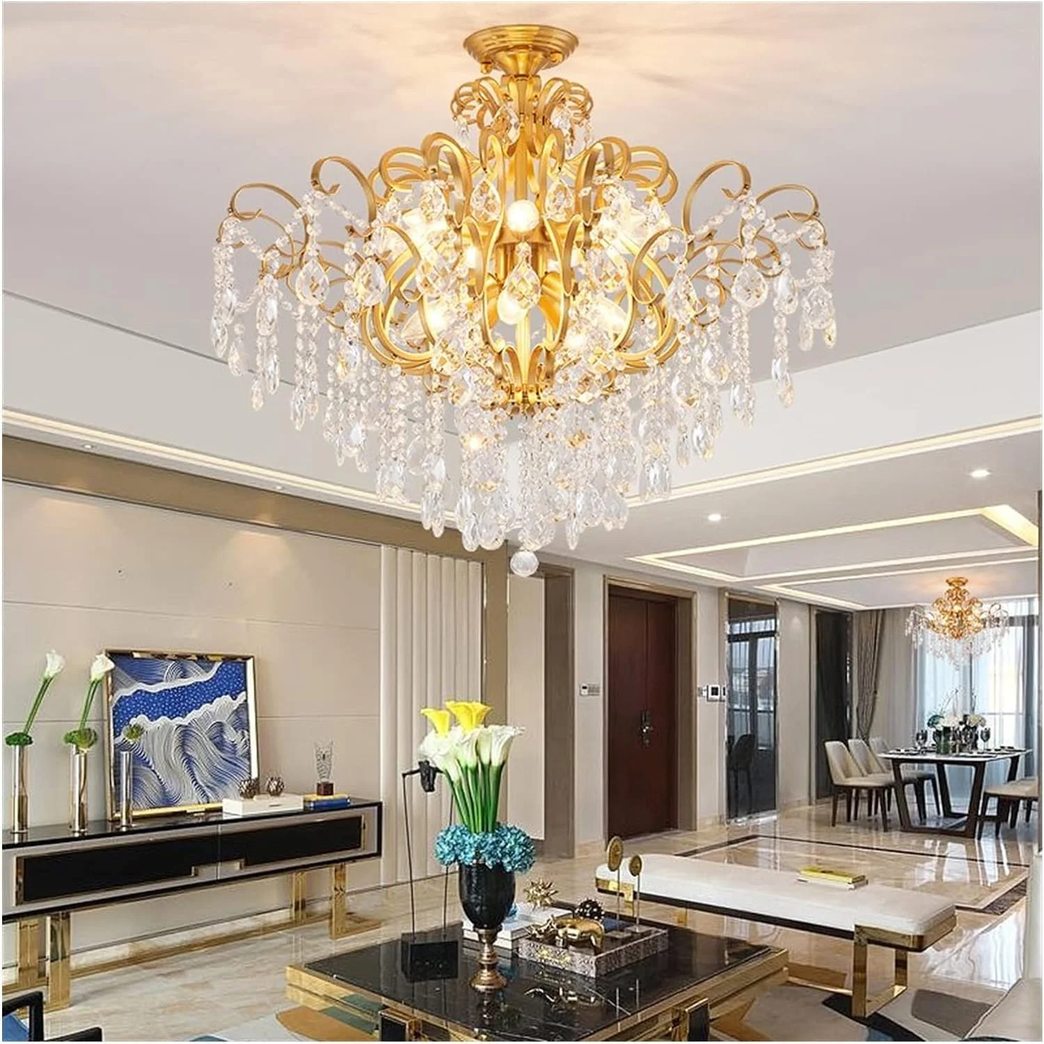 لوستر ال ای دی، چراغ های سقفی لامپ کریستالی طلایی سازگار با اتاق نشیمن آشپزخانه میز ناهار خوری اتاق راهرو چراغ سقفی ال ای دی مدرن، دکور مدرن، 12 چراغ لوستر ال ای دی، چراغ های سقفی لامپ کریستالی طلایی سازگار با اتاق نشیمن آشپزخانه میز ناهار خوری اتاق راهرو چراغ سقفی ال ای دی مدرن، دکور مدرن، 12 چراغ