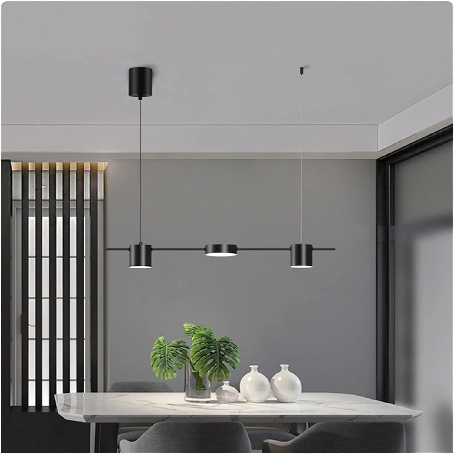 لوستر مدرن LED برای اتاق نشیمن، لوستر سقفی میز ناهارخوری، چراغ آویز آشپزخانه، دکور مدرن، مشکی - 3 شاخه - 3 رنگ دیمر پذیر لوستر مدرن LED برای اتاق نشیمن، لوستر سقفی میز ناهارخوری، چراغ آویز آشپزخانه، دکور مدرن، مشکی - 3 شاخه - 3 رنگ دیمر پذیر
