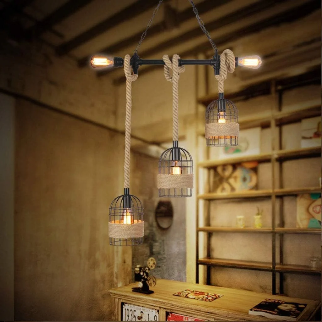 لوستر های لوکس سبک صنعتی آمریکایی با آهن و کنف (لوستر 2 تکه با 10 عدد لامپ) لوستر های لوکس سبک صنعتی آمریکایی با آهن و کنف (لوستر 2 تکه با 10 عدد لامپ)