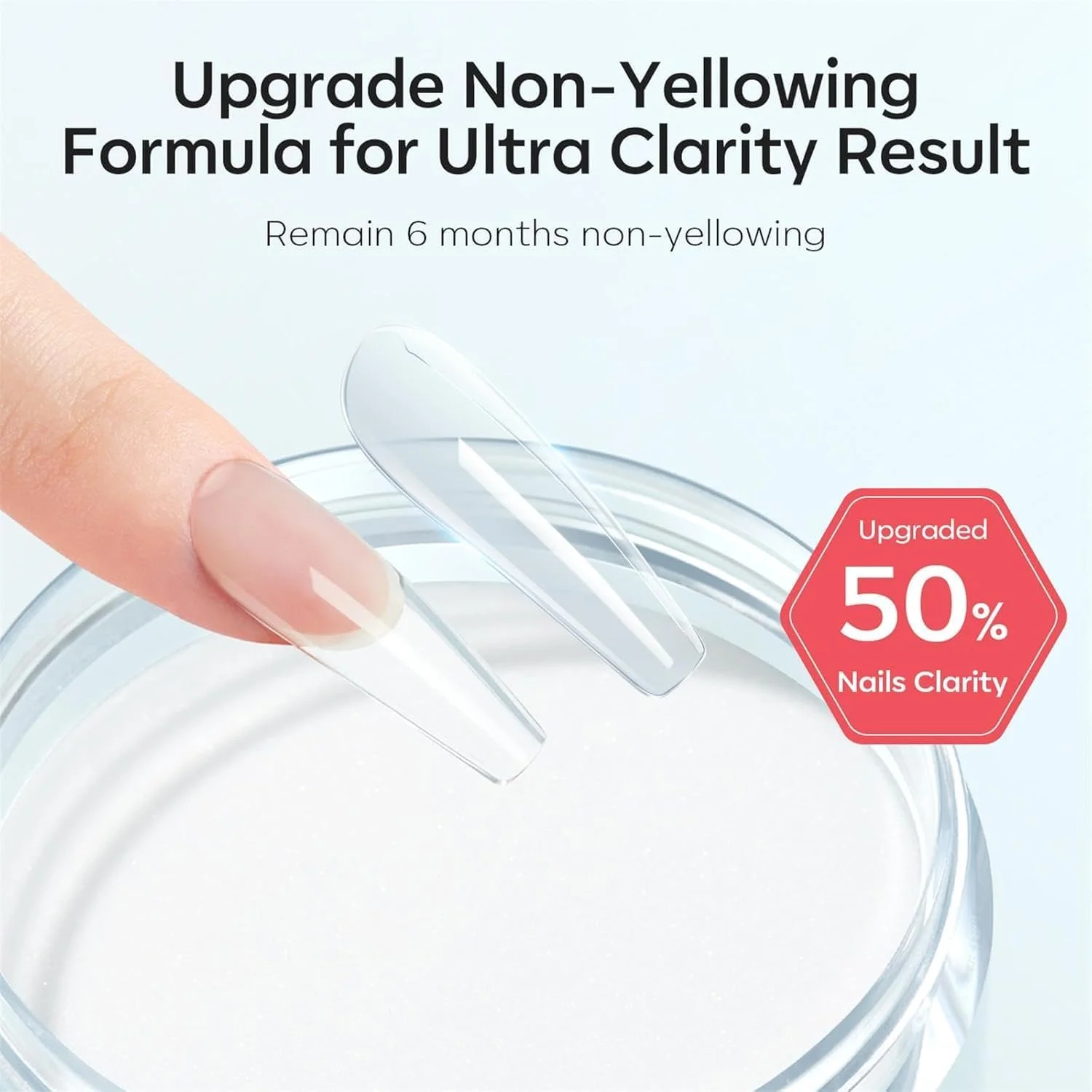 پودر اکریلیک Modelones، پودر ناخن شفاف ارتقا یافته 120 گرمی، کریستالی شفاف برای طراحی ناخن اکریلیک، حکاکی سه بعدی ناخن، اکستنشن ناخن فرانسوی، بدون زردی، هدیه برای خانم ها