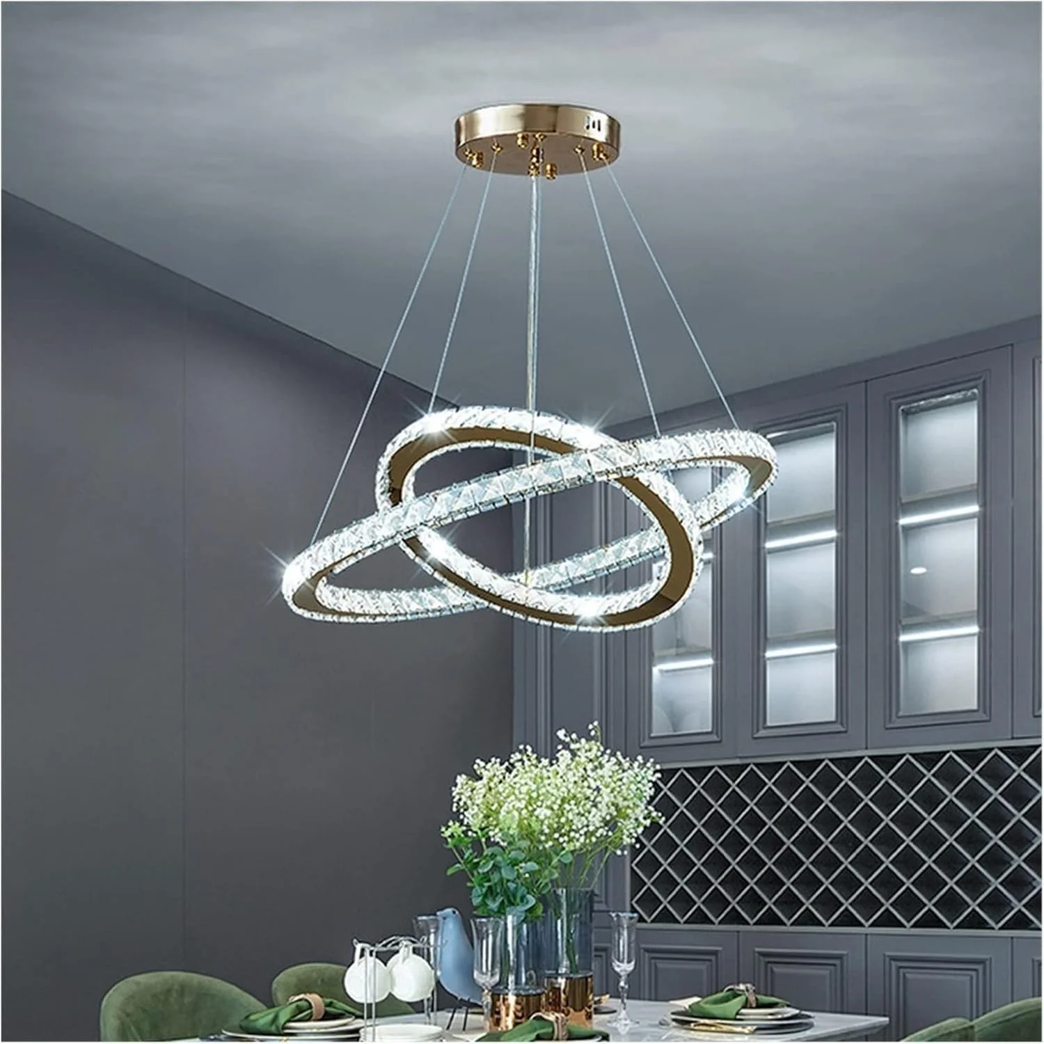 لوستر مدرن LED، چراغ آویز LED اتاق نشیمن، لوستر طلایی تیتانیومی مناسب برای اتاق خواب، آشپزخانه، اتاق غذاخوری، دیمر دار با ریموت، دکور مدرن، 1 حلقه - 60 سانتی متر - دیمینگ لوستر مدرن LED، چراغ آویز LED اتاق نشیمن، لوستر طلایی تیتانیومی مناسب برای اتاق خواب، آشپزخانه، اتاق غذاخوری، دیمر دار با ریموت، دکور مدرن، 1 حلقه - 60 سانتی متر - دیمینگ