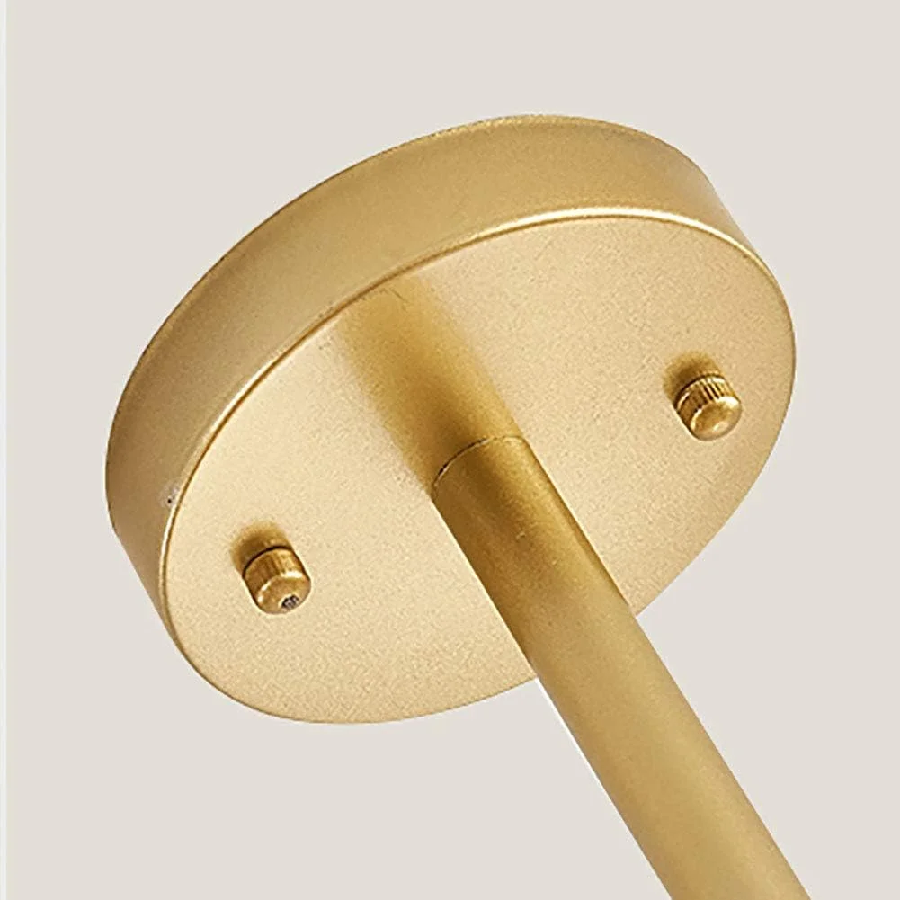 لوستر مدرن طلایی 12 شاخه با حباب‌های شیشه‌ای کروی، چراغ آویز سقفی دکوراتیو با پایه فلزی به سبک اواسط قرن برای آشپزخانه و اتاق نشیمن - 12 سر طلایی 90x80 سانتی‌متر