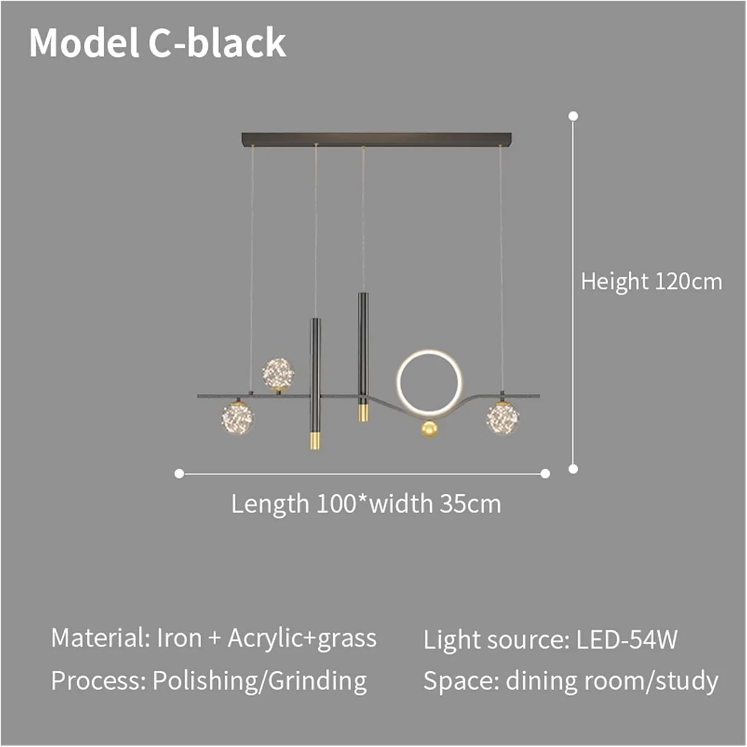 Led Modern Chandelier Lamp, Restaurant Chandelier Modern Led Bar Table Lamp Personality Decoration Compatible With Kitchen Line Gold Pendant Light,Modern Led Chandelier,Mod,C-black100cm-Threecolor