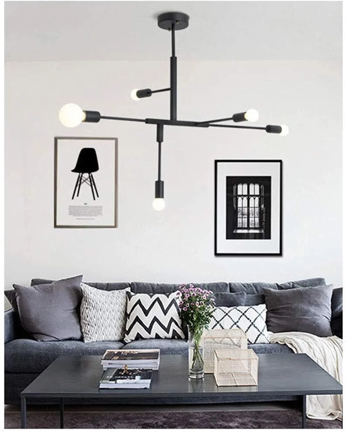 لوستر فلزی مدرن رستورانی با زاویه مربعی و آویز روشنایی آهنی، دارای بازوهای قابل تنظیم، روشنایی نیم قرن، نصب فرورفته، آویز صنعتی، چراغ سقفی وینتیج با 5 چراغ لوستر فلزی مدرن رستورانی با زاویه مربعی و آویز روشنایی آهنی، دارای بازوهای قابل تنظیم، روشنایی نیم قرن، نصب فرورفته، آویز صنعتی، چراغ سقفی وینتیج با 5 چراغ