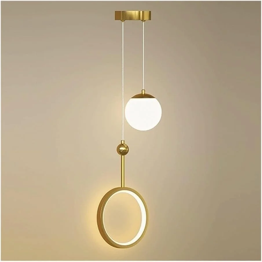 لوستر طلایی حلقه شیشه ای + چراغ آویز شیشه ای سفید شیری 2-شاخه ای LED فلزی آهن شخصی سازی شده، روشنایی انبار، چراغ های سقفی خانه های روستایی لوستر طلایی حلقه شیشه ای + چراغ آویز شیشه ای سفید شیری 2-شاخه ای LED فلزی آهن شخصی سازی شده، روشنایی انبار، چراغ های سقفی خانه های روستایی