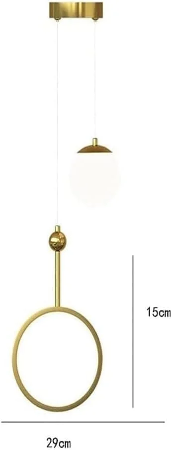 لوستر طلایی حلقه شیشه ای + چراغ آویز شیشه ای سفید شیری 2-شاخه ای LED فلزی آهن شخصی سازی شده، روشنایی انبار، چراغ های سقفی خانه های روستایی لوستر طلایی حلقه شیشه ای + چراغ آویز شیشه ای سفید شیری 2-شاخه ای LED فلزی آهن شخصی سازی شده، روشنایی انبار، چراغ های سقفی خانه های روستایی