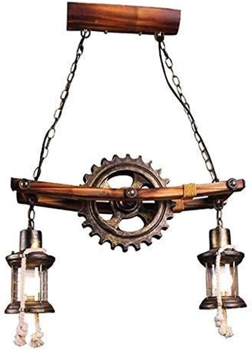 لوستر شخصیت عالی رستوران خلاقانه کافه بار لوستر لافت کانتری رترو صنعتی بادی چوب چرخ دنده آهن فرفورژه 78 * 19 * 56 سانتی متر لوستر شخصیت عالی رستوران خلاقانه کافه بار لوستر لافت کانتری رترو صنعتی بادی چوب چرخ دنده آهن فرفورژه 78 * 19 * 56 سانتی متر