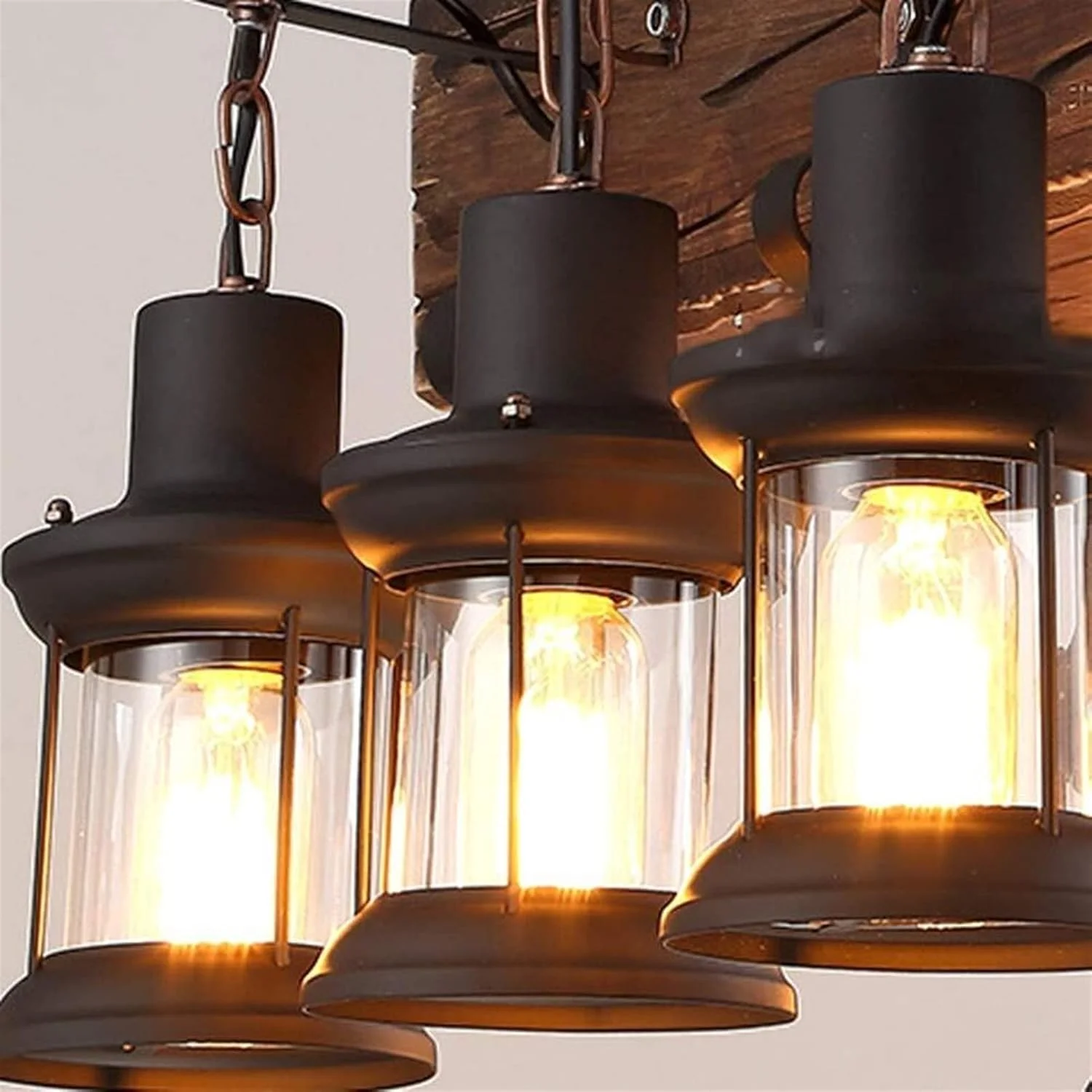 لوستر چوبی قایقی طرح آهن فرفورژه، مناسب برای کافه، فروشگاه و سبک صنعتی رترو لوستر چوبی قایقی طرح آهن فرفورژه، مناسب برای کافه، فروشگاه و سبک صنعتی رترو