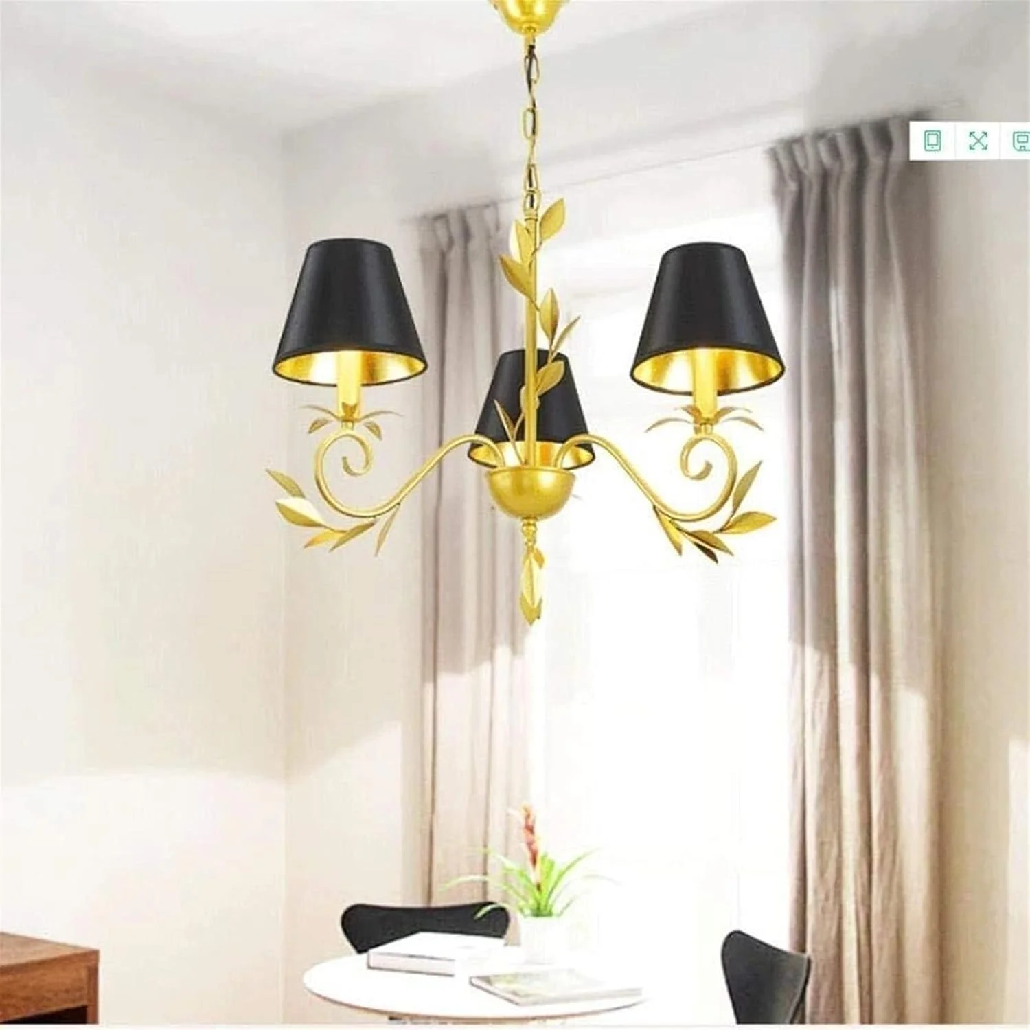 لوستر کلاسیک عالی E14 با 3 لامپ، لوستر آهنی طلایی، آباژور پارچه ای مشکی، لوستر رمانتیک و ظریف با قابلیت تنظیم ارتفاع حداکثر 40 وات مناسب اتاق خواب لوستر کلاسیک عالی E14 با 3 لامپ، لوستر آهنی طلایی، آباژور پارچه ای مشکی، لوستر رمانتیک و ظریف با قابلیت تنظیم ارتفاع حداکثر 40 وات مناسب اتاق خواب