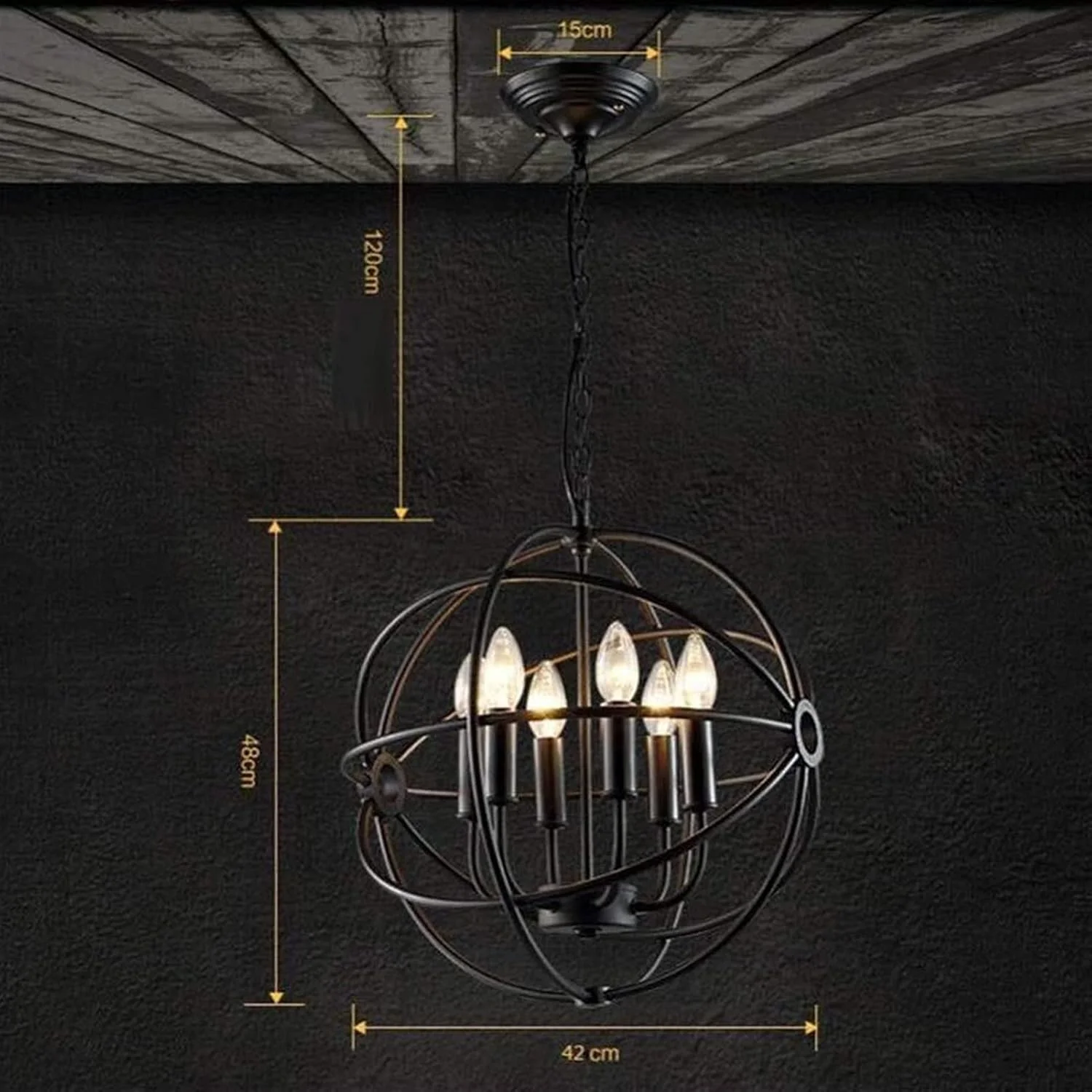 لوستر لوستر عالی مدرن مینیمالیستی کروی تک لوستر اتاق نشیمن اتاق خواب ناهار خوری روشنایی لوستر آهن فرفورژه لامپ های سیاه