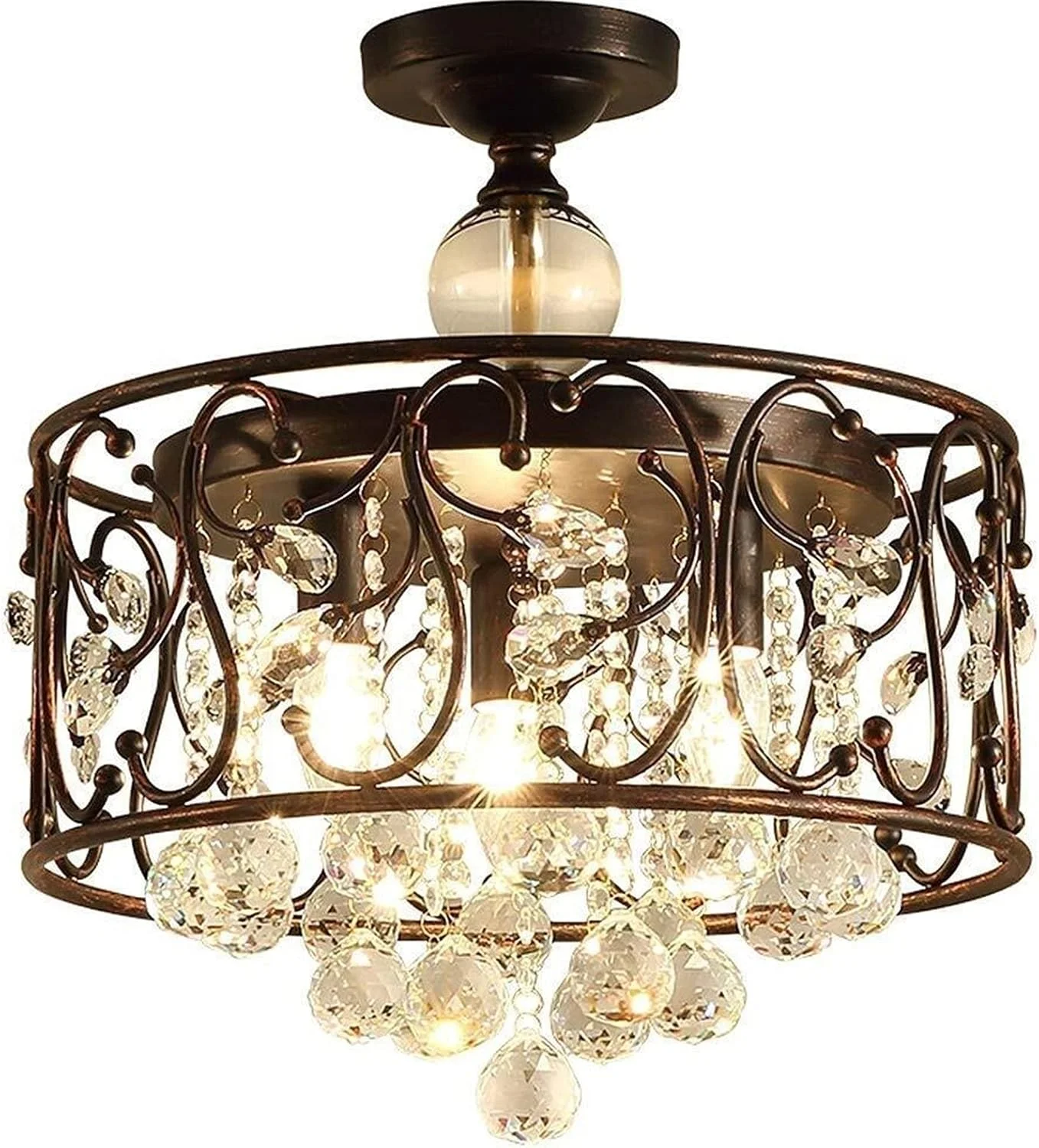 لوستر مدرن عالی، چراغ سقفی کریستالی، چراغ سقفی کریستالی E27 * 3، سایه مشکی آهنی، چراغ سقفی کریستالی نفیس، راهرو، اتاق نشیمن، اتاق خواب و رستوران، 40 سانتی متر لوستر مدرن عالی، چراغ سقفی کریستالی، چراغ سقفی کریستالی E27 * 3، سایه مشکی آهنی، چراغ سقفی کریستالی نفیس، راهرو، اتاق نشیمن، اتاق خواب و رستوران، 40 سانتی متر