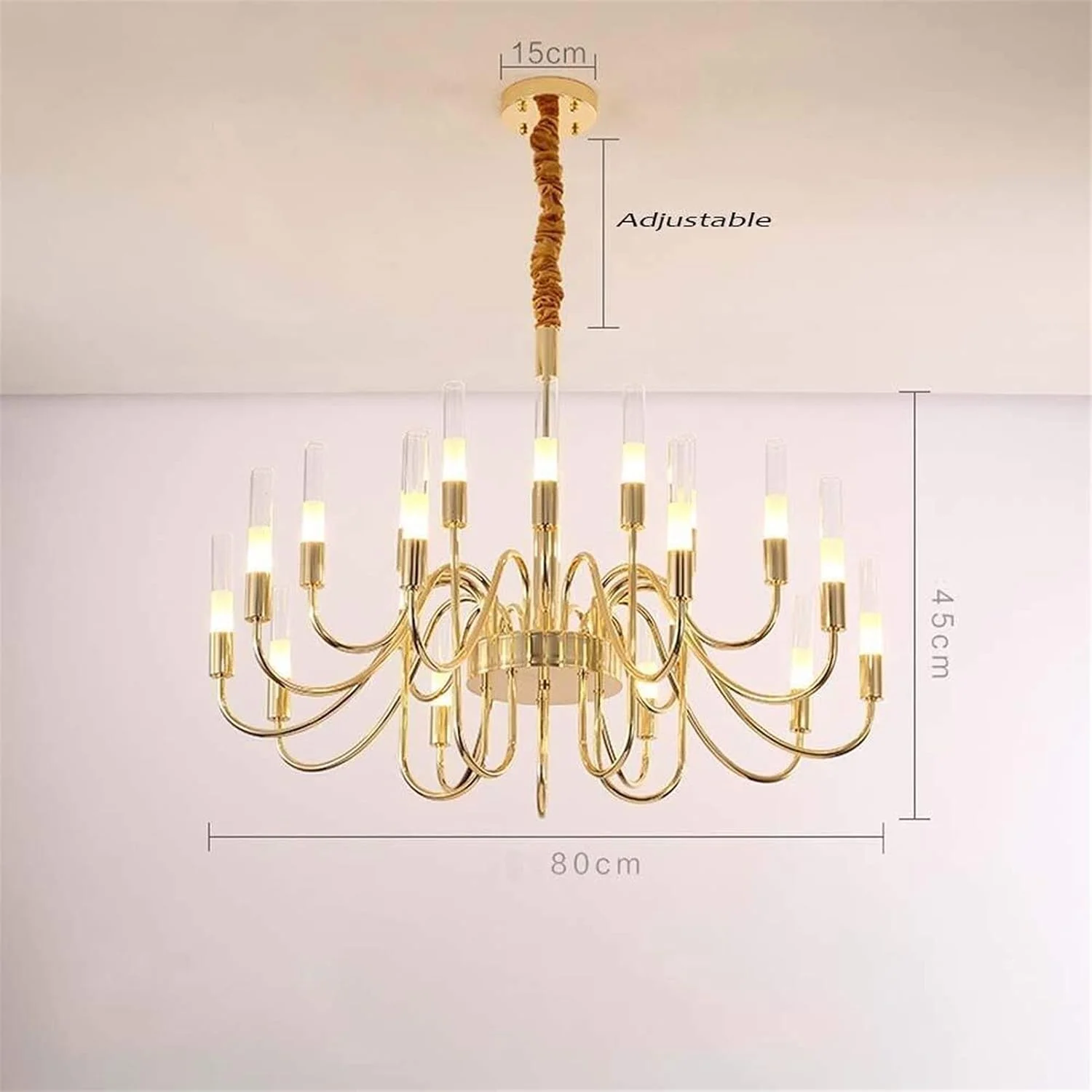 لوستر مدرن و بینقص با روکش لوله شیشهای گرد، لوستر طلایی اتاق نشیمن، لوستر رستوران، لامپ اتاق خواب، سرپیچ G9 لوستر مدرن و بینقص با روکش لوله شیشهای گرد، لوستر طلایی اتاق نشیمن، لوستر رستوران، لامپ اتاق خواب، سرپیچ G9