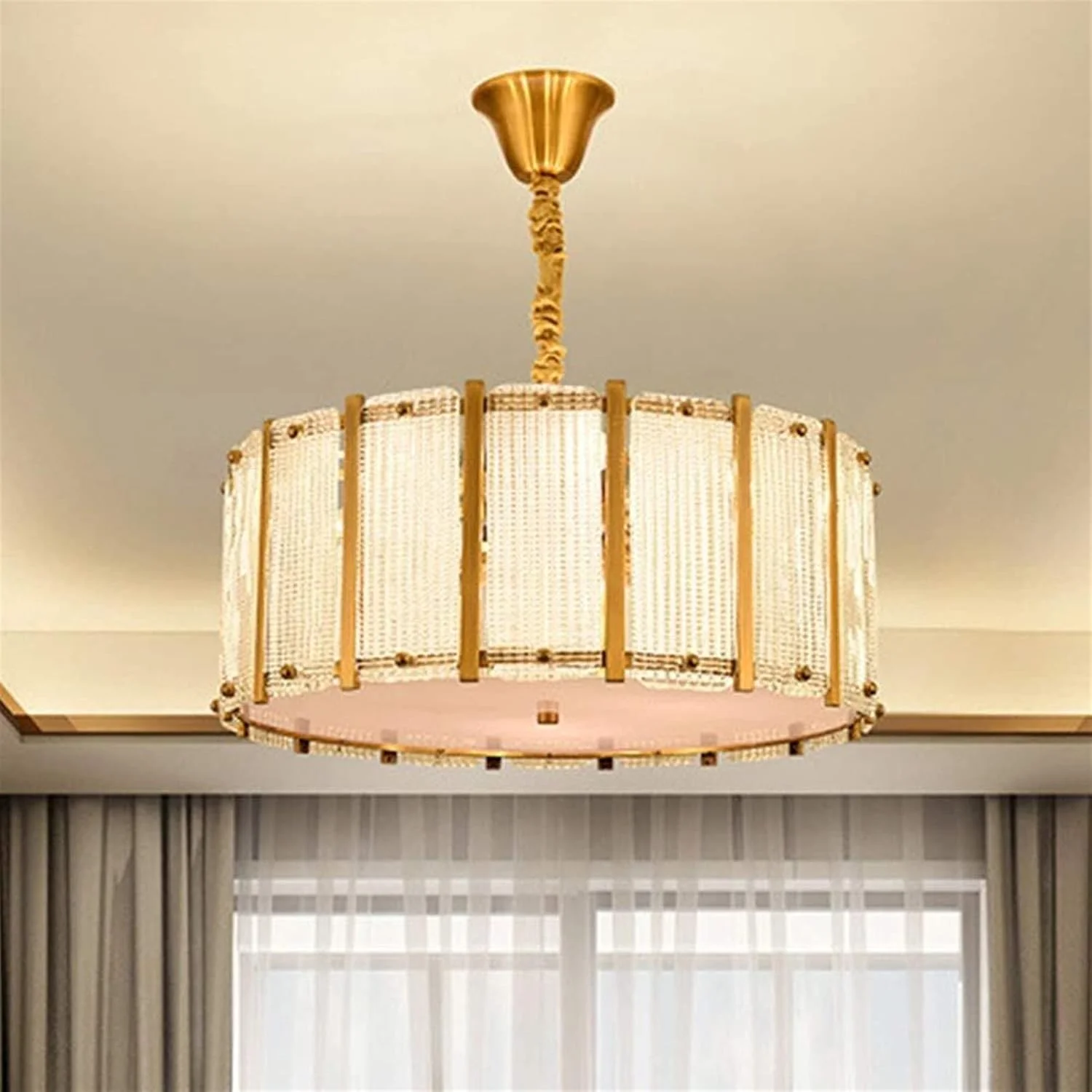 لوستر طلایی شیشه ای عالی مناسب اتاق نشیمن، اتاق خواب، رستوران، کافی شاپ، مدرن، مینیمال، گرد، هنر آهن، چراغ سقفی صنایع دستی 60x60x25 سانتی متر لوستر طلایی شیشه ای عالی مناسب اتاق نشیمن، اتاق خواب، رستوران، کافی شاپ، مدرن، مینیمال، گرد، هنر آهن، چراغ سقفی صنایع دستی 60x60x25 سانتی متر