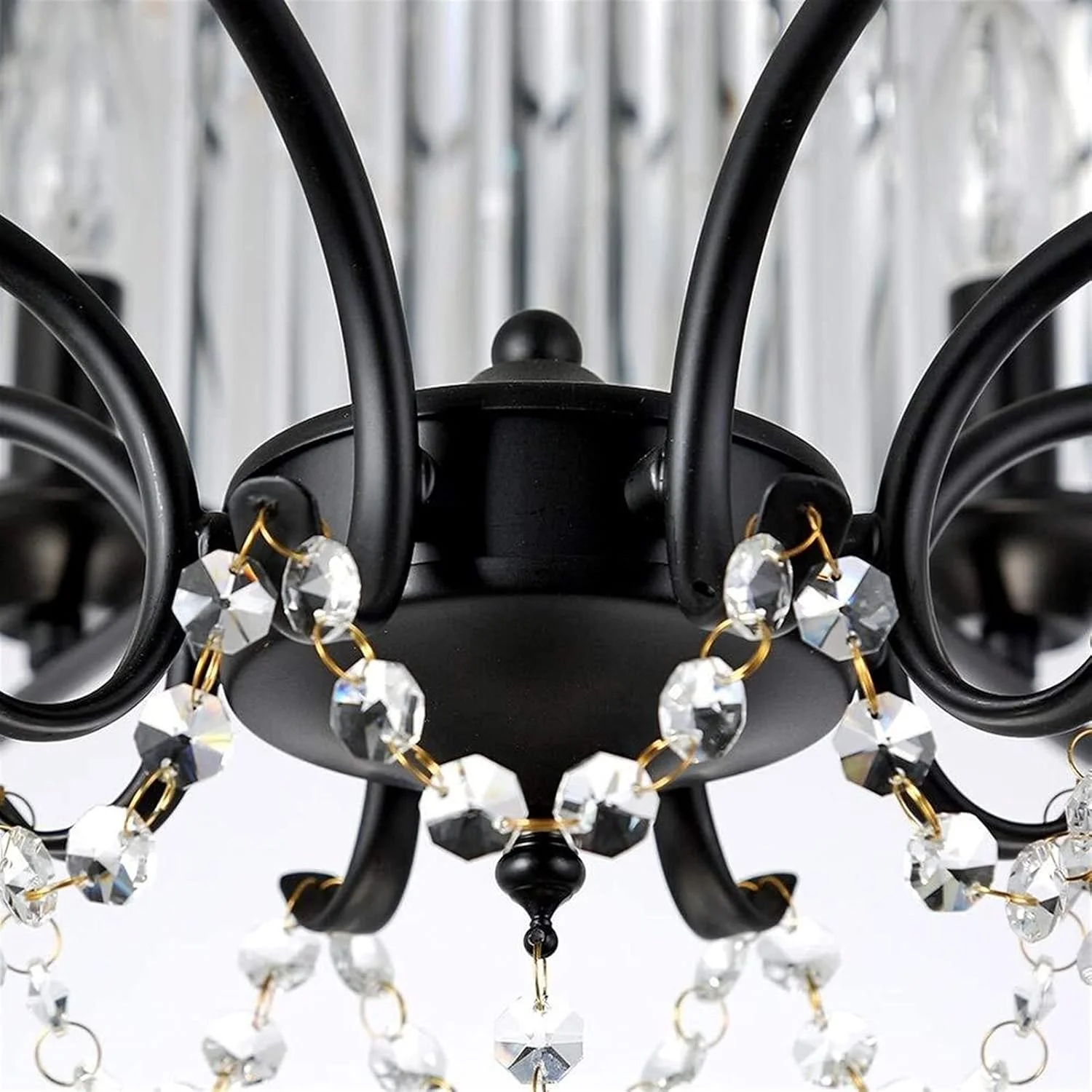 لوستر کریستالی رترو بی‌نقص برنزی 5 شاخه مناسب رستوران، اتاق نشیمن، اتاق غذاخوری، اتاق خواب، اتاق مطالعه، چراغ LED هنری آهنی با نور گرم، ابعاد 63 * 63 * 69 سانتی متر