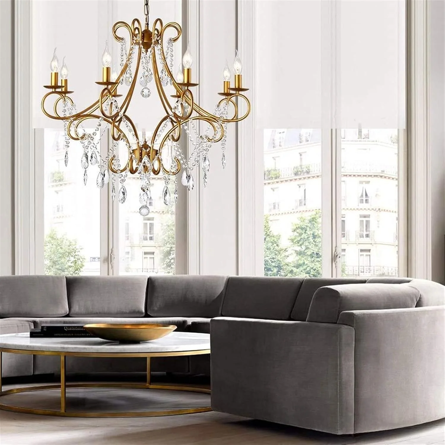 لوستر کریستالی طلایی رترو بینقص 8 شاخه مناسب هتل، رستوران، اتاق نشیمن، اتاق غذاخوری، اتاق خواب، اتاق مطالعه، لامپ ال ای دی نور گرم، هنر آهن، 82 * 82 * 72 سانتی متر لوستر کریستالی طلایی رترو بینقص 8 شاخه مناسب هتل، رستوران، اتاق نشیمن، اتاق غذاخوری، اتاق خواب، اتاق مطالعه، لامپ ال ای دی نور گرم، هنر آهن، 82 * 82 * 72 سانتی متر