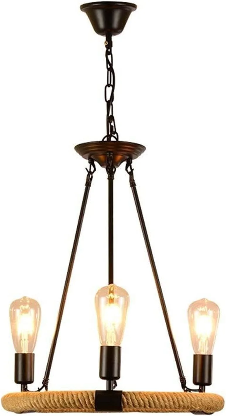 لوستر رستورانی به سبک صنعتی و روستایی آمریکایی، مناسب اتاق خواب، لوستر فلزی رترو 3 شعله، 40 * 90 سانتی متر