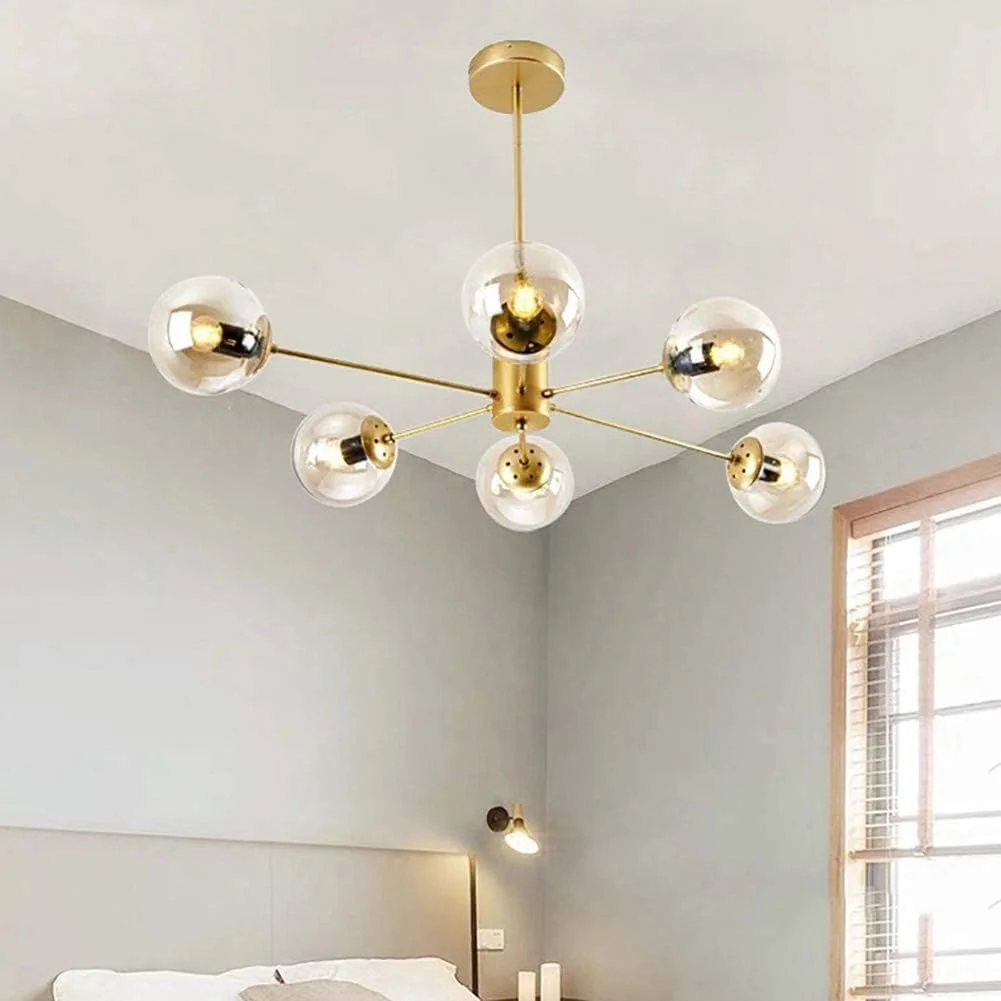 لوستر طلایی با 9، 8، 10، 12 یا 16 شاخه، دارای حبابهای شیشهای کروی، چراغ آویز، چراغهای سقفی E27 سازگار با آشپزخانه، اتاق غذاخوری، مدرن D، طلایی - 10 شاخه لوستر طلایی با 9، 8، 10، 12 یا 16 شاخه، دارای حبابهای شیشهای کروی، چراغ آویز، چراغهای سقفی E27 سازگار با آشپزخانه، اتاق غذاخوری، مدرن D، طلایی - 10 شاخه