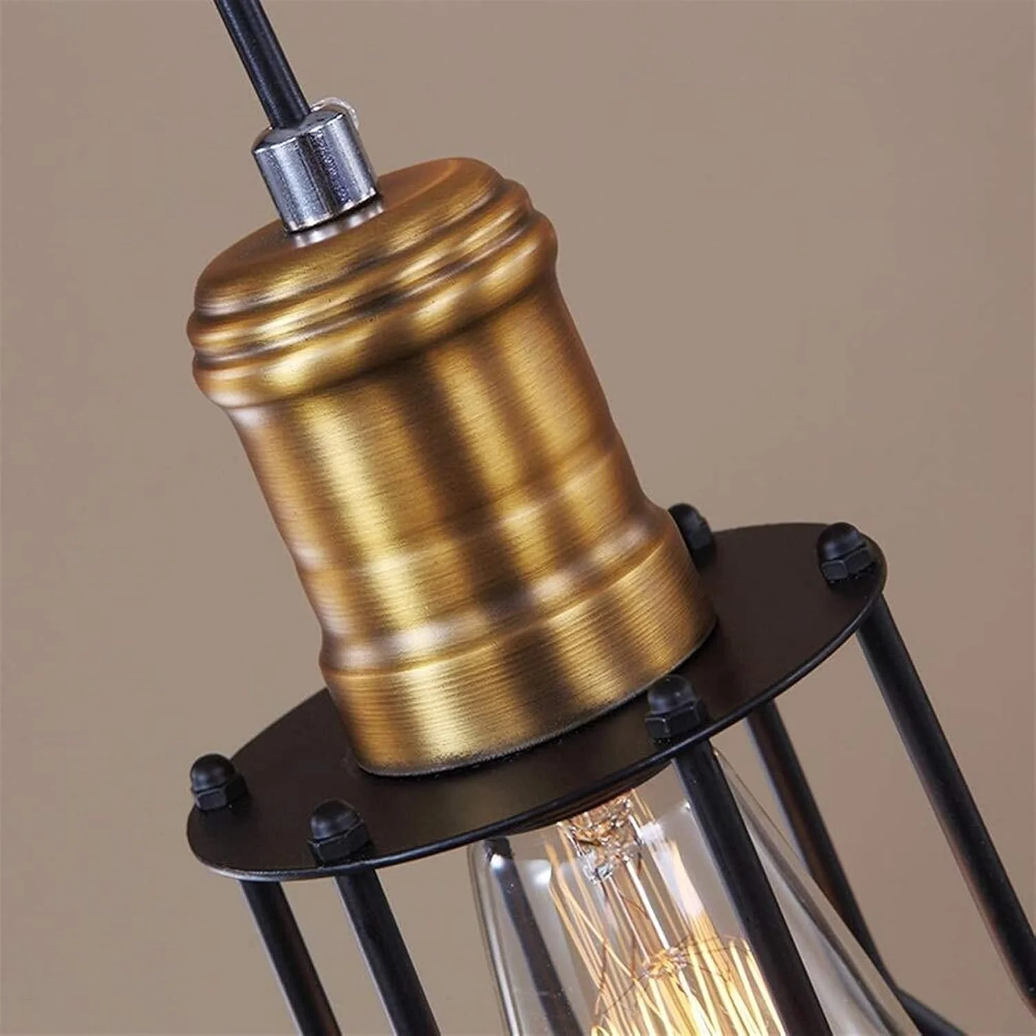 لوستر آویز سقفی کوچک طرح رترو، مناسب برای کافه، بار، اتاق نشیمن، اتاق خواب، آشپزخانه، رستوران، ساخته شده از آهن، مدل 10 شعله، رنگ مشکی