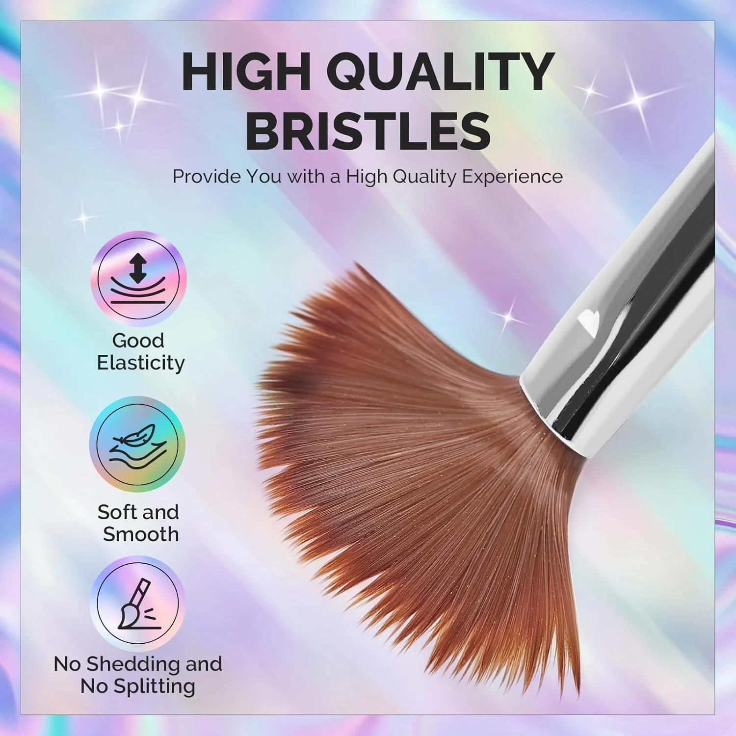 مجموعه 4 عددی قلم موی کاشت ناخن اکریلیک MelodySusie، سایز 8/10/12/14، مناسب برای اکستنشن حرفه ای ناخن اکریلیک، اکستنشن ناخن پودری و طراحی سه بعدی ناخن برای سالن D