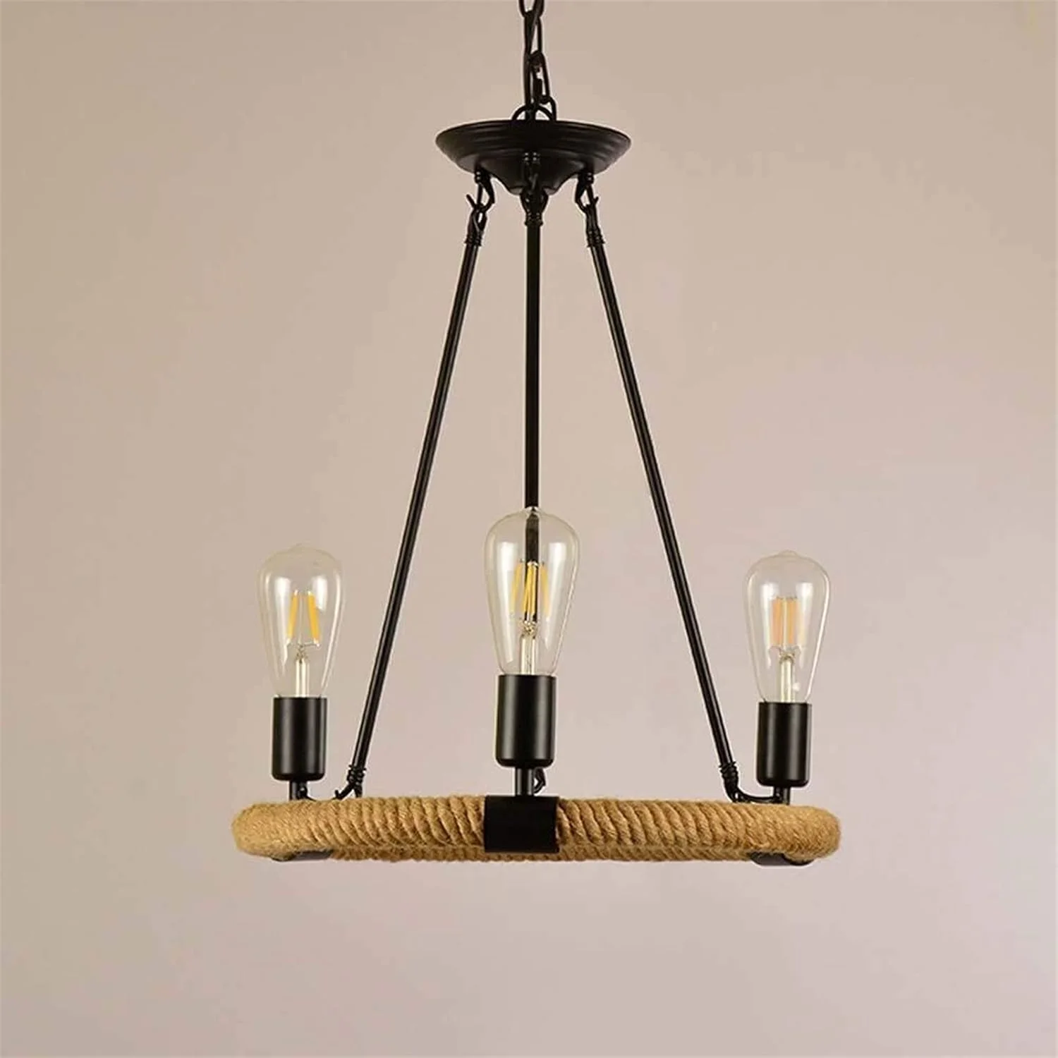 لوستر رستورانی به سبک صنعتی و روستایی آمریکایی، مناسب اتاق خواب، لوستر فلزی رترو 3 شعله، 40 * 90 سانتی متر