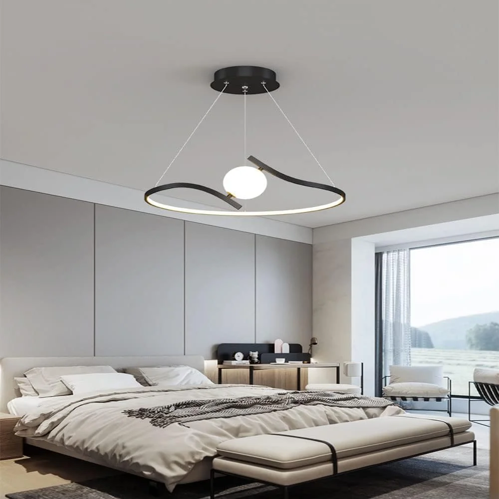 لوستر مدرن، چراغ آویز طلایی/مشکی با سرپیچ آهنی و حباب آکریلیک، چراغ آویز ال ای دی، دکور مدرن، تک رنگ - 50 سانتی متر لوستر مدرن، چراغ آویز طلایی/مشکی با سرپیچ آهنی و حباب آکریلیک، چراغ آویز ال ای دی، دکور مدرن، تک رنگ - 50 سانتی متر