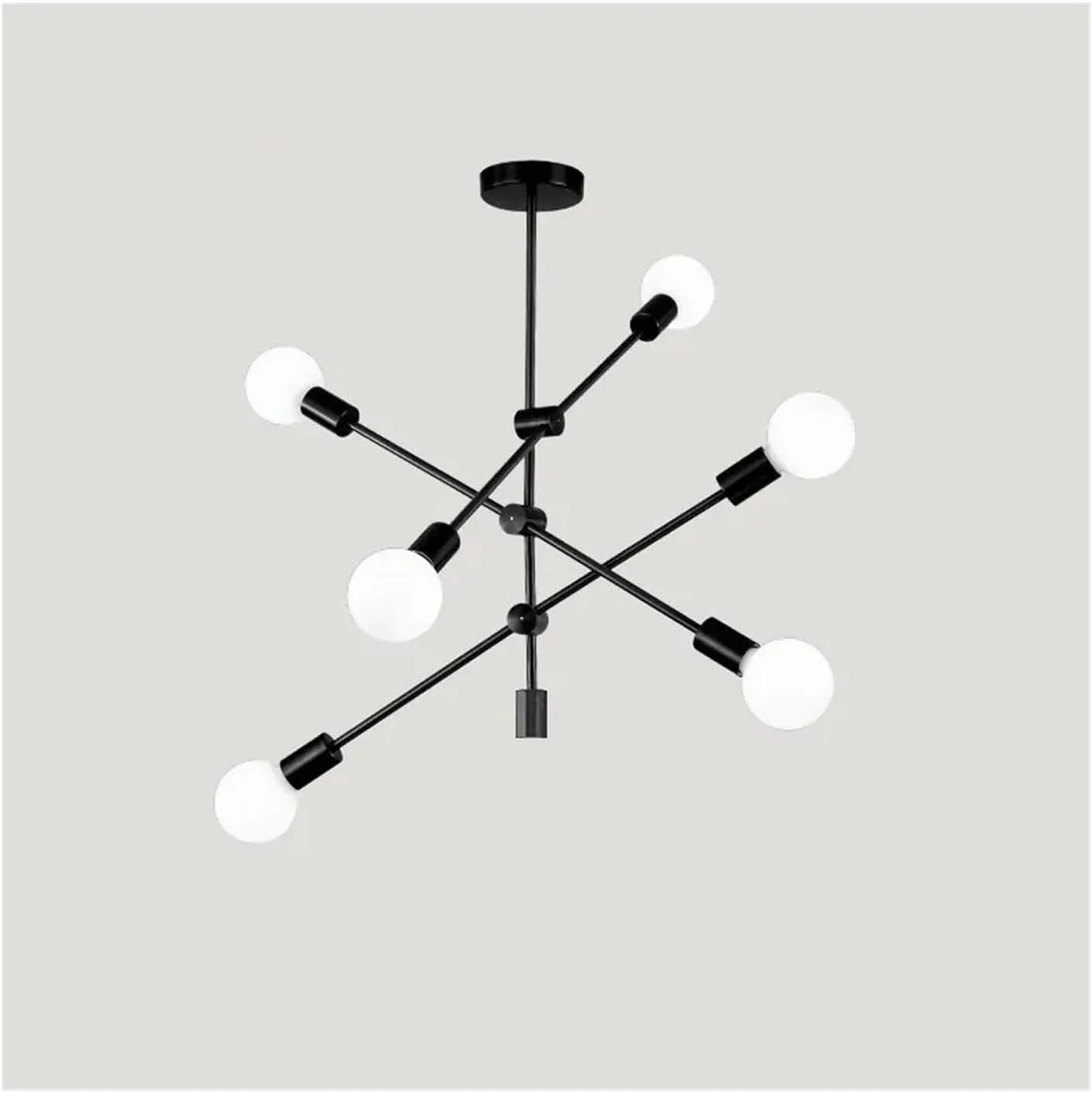 لوستر مدرن شاخه ای مدل آرت دکو E27 - مناسب اتاق خواب، ناهارخوری، نشیمن، لامپ لوبیای سحرآمیز، نور گرم - مشکی - 6 شاخه لوستر مدرن شاخه ای مدل آرت دکو E27 - مناسب اتاق خواب، ناهارخوری، نشیمن، لامپ لوبیای سحرآمیز، نور گرم - مشکی - 6 شاخه