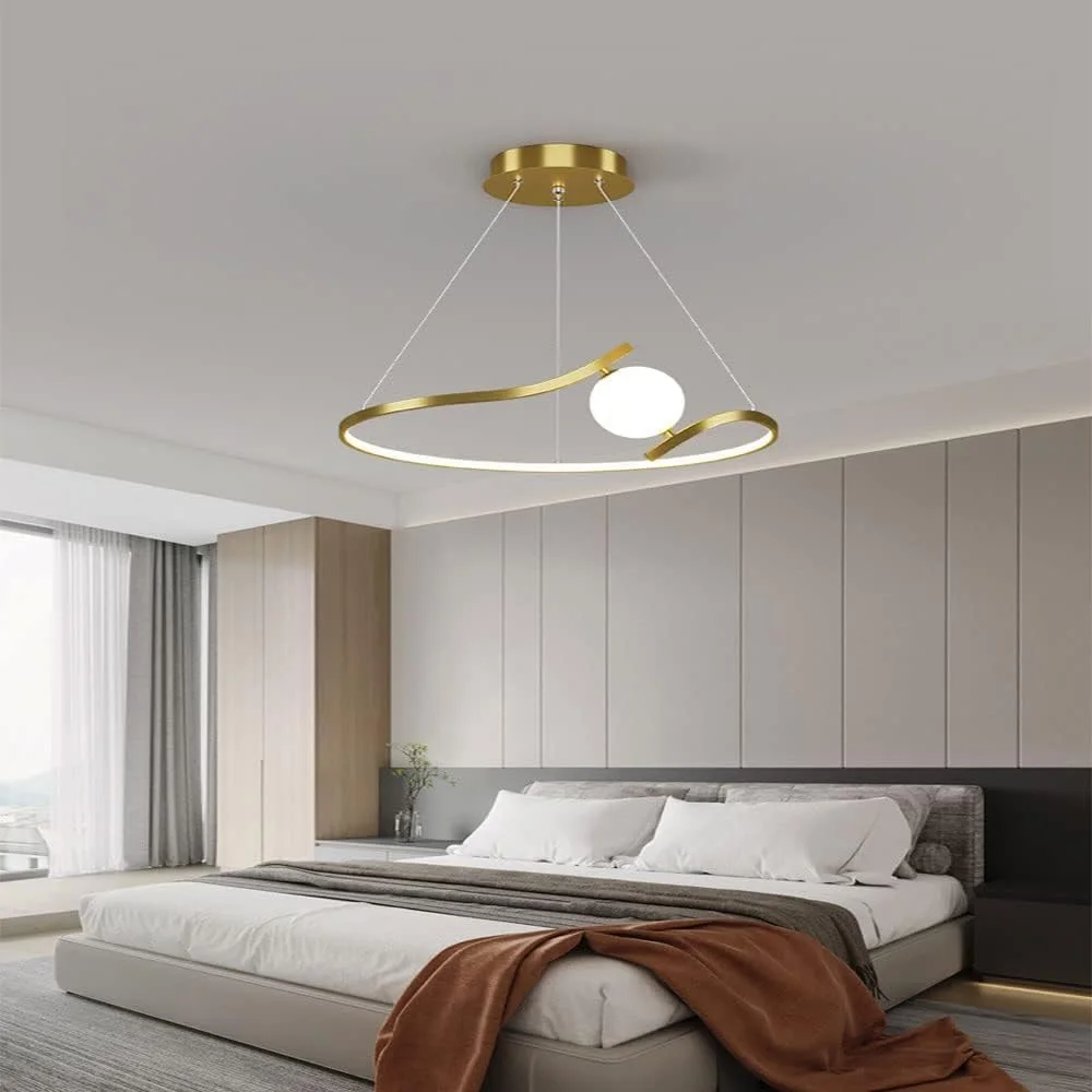 لوستر مدرن، چراغ آویز طلایی/مشکی با سرپیچ آهنی و حباب آکریلیک، چراغ آویز ال ای دی، دکور مدرن، طلایی-40 سانتی متر لوستر مدرن، چراغ آویز طلایی/مشکی با سرپیچ آهنی و حباب آکریلیک، چراغ آویز ال ای دی، دکور مدرن، طلایی-40 سانتی متر