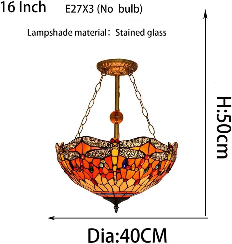 لوستر به سبک تیفانی، چراغ آویز مدیترانه ای شیشه رنگی، چراغ آویز طرح سنجاقک برای رستوران، اتاق خواب، چراغ سقفی گنبدی لوستر به سبک تیفانی، چراغ آویز مدیترانه ای شیشه رنگی، چراغ آویز طرح سنجاقک برای رستوران، اتاق خواب، چراغ سقفی گنبدی