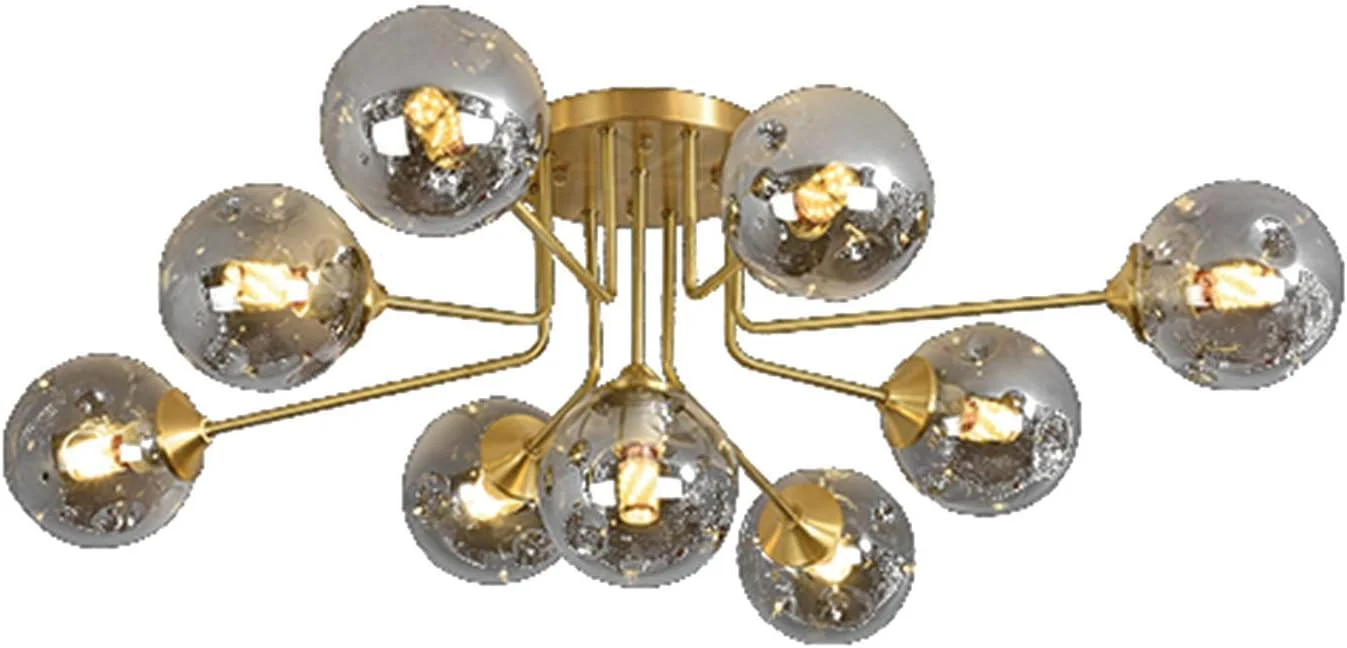 لوستر مدرن برنجی آویز، لوستر 9 شعله، چراغ سقفی شاخه ای طلایی اواسط قرن، سازگار با اتاق ناهارخوری، اتاق خواب، اتاق نشیمن، سرپیچ E27، مدرن، پوشش دودی - 9 شاخه لوستر مدرن برنجی آویز، لوستر 9 شعله، چراغ سقفی شاخه ای طلایی اواسط قرن، سازگار با اتاق ناهارخوری، اتاق خواب، اتاق نشیمن، سرپیچ E27، مدرن، پوشش دودی - 9 شاخه